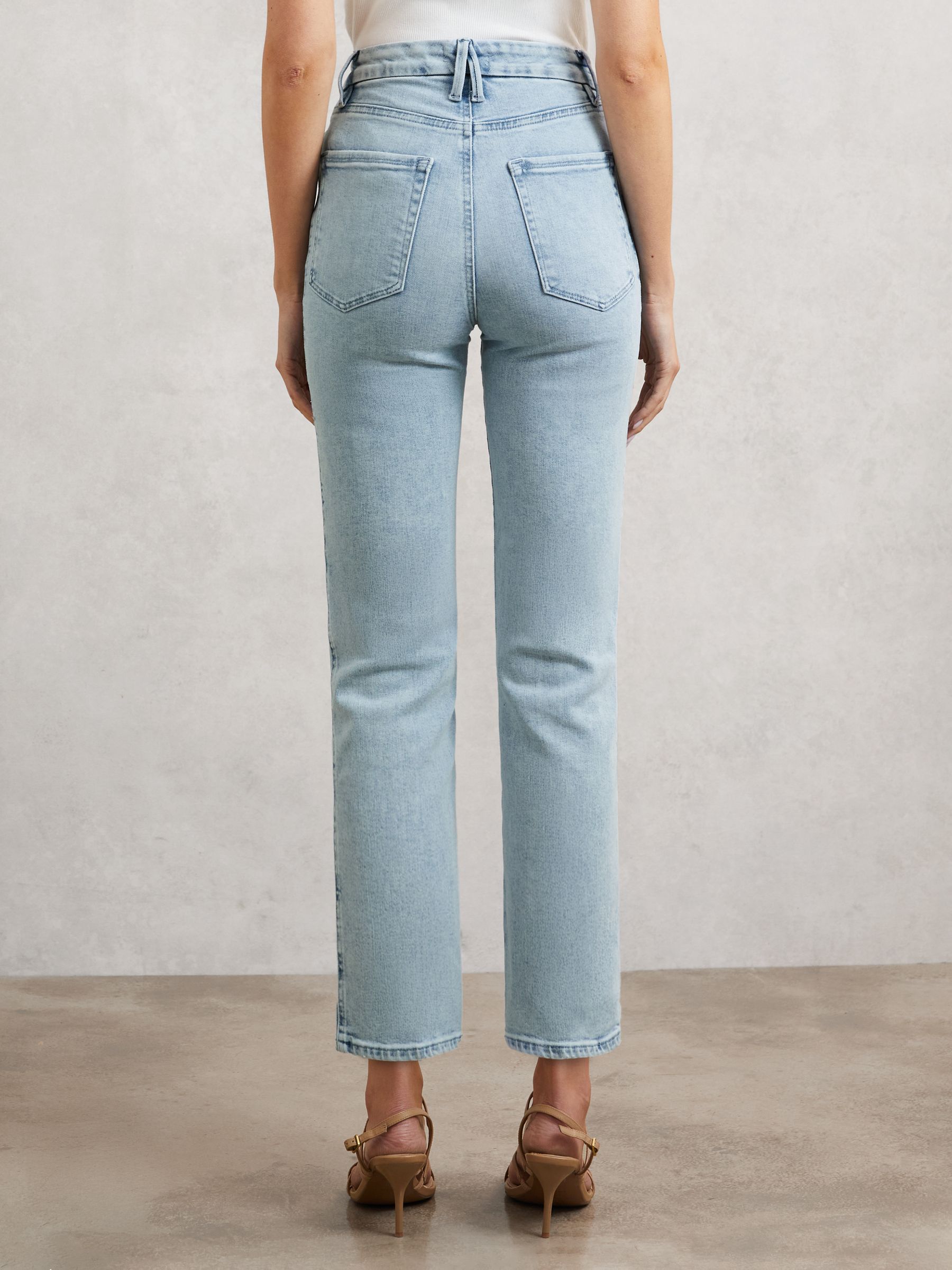 Good American Straight-Leg Seam Jeans in Blue