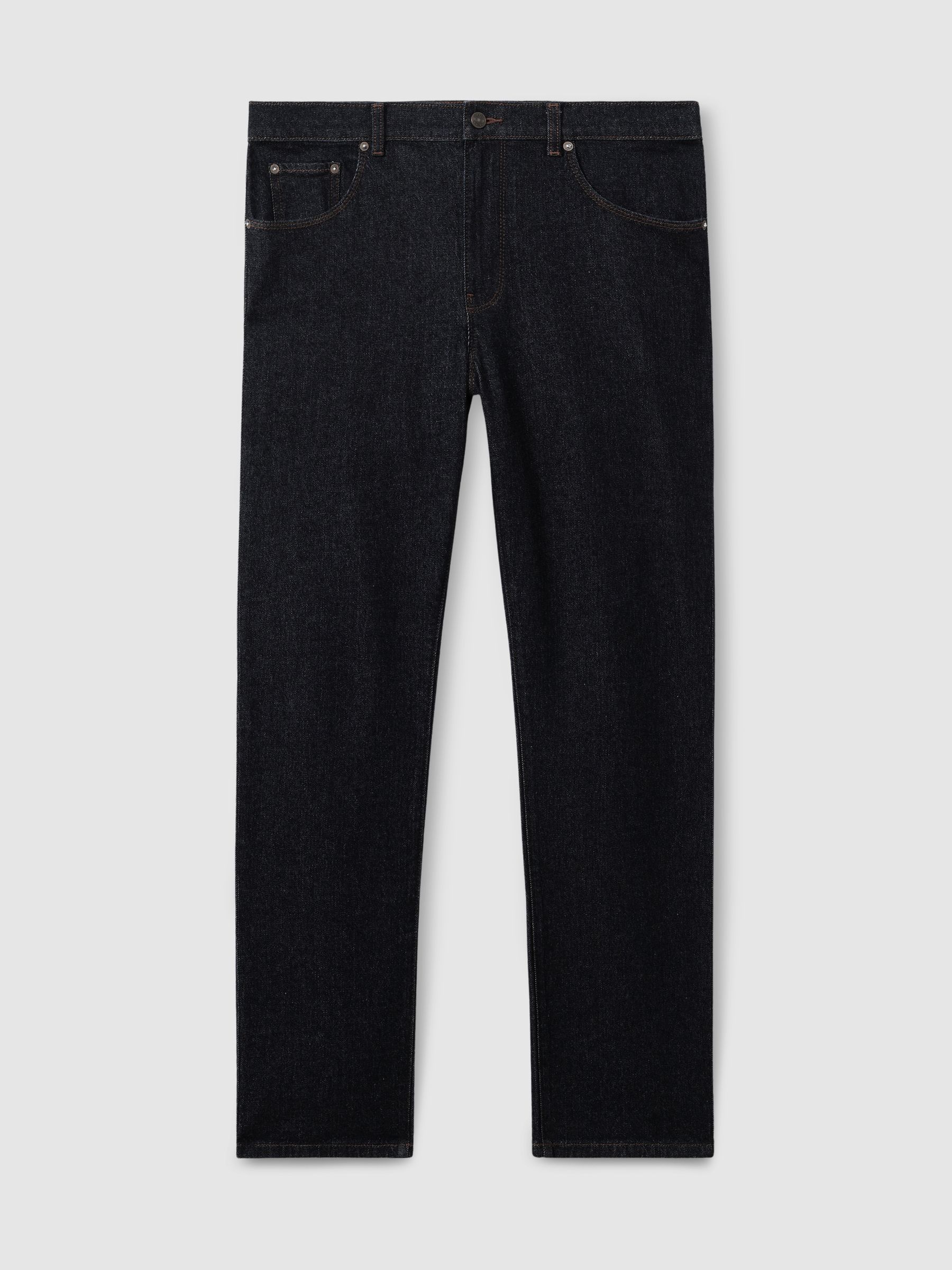 Straight-Leg Jeans in Raw Indigo