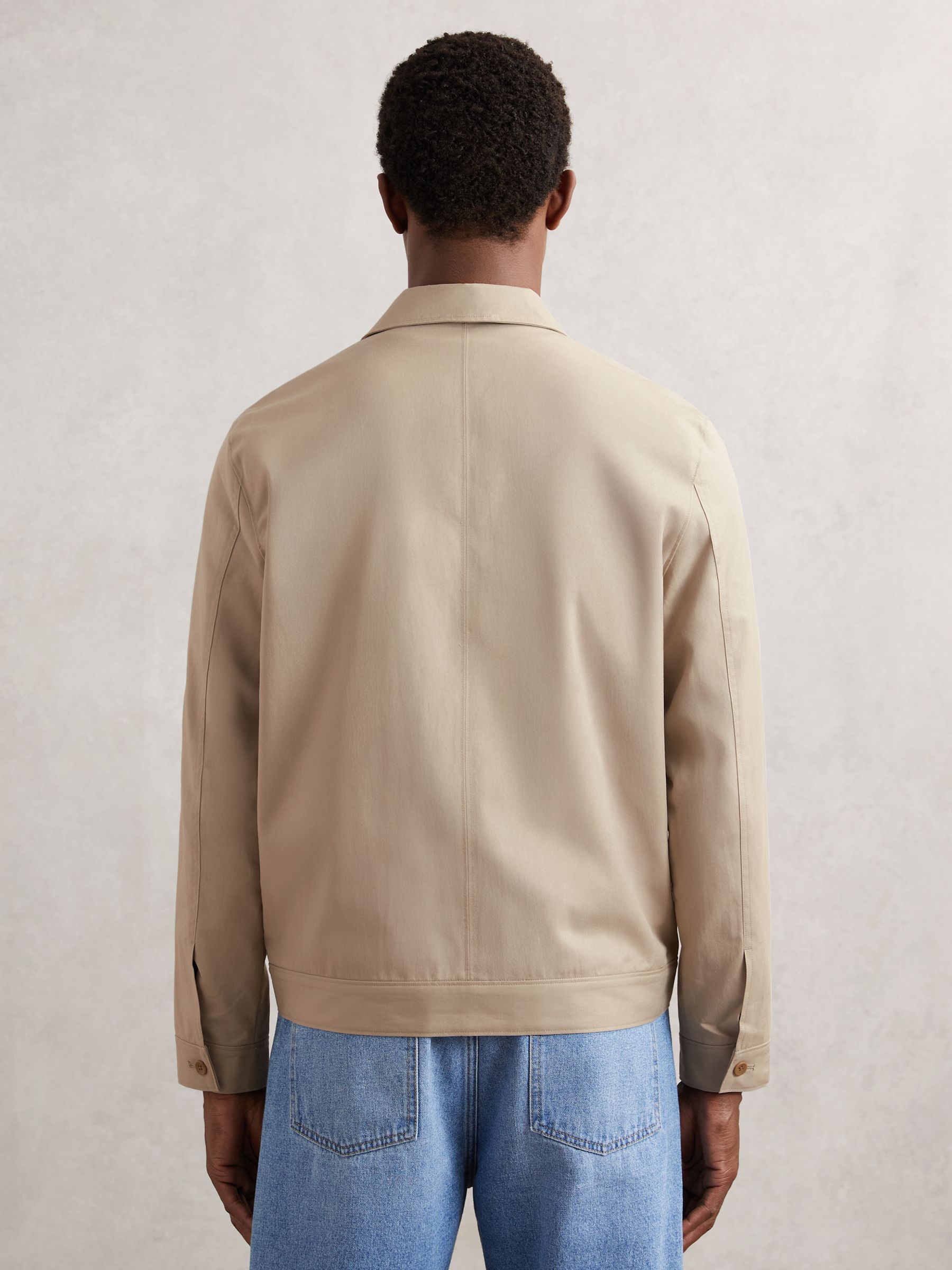 Paige Flap Pocket Worker Jacket in Beige