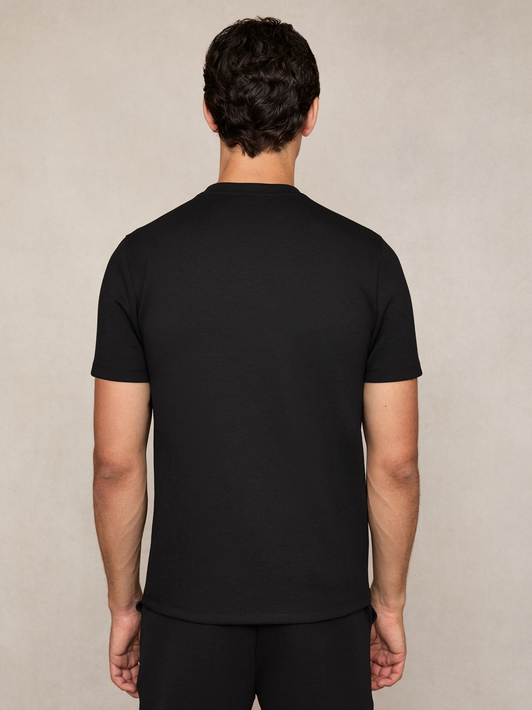 Premium Interlock Crew-Neck T-Shirt in Black