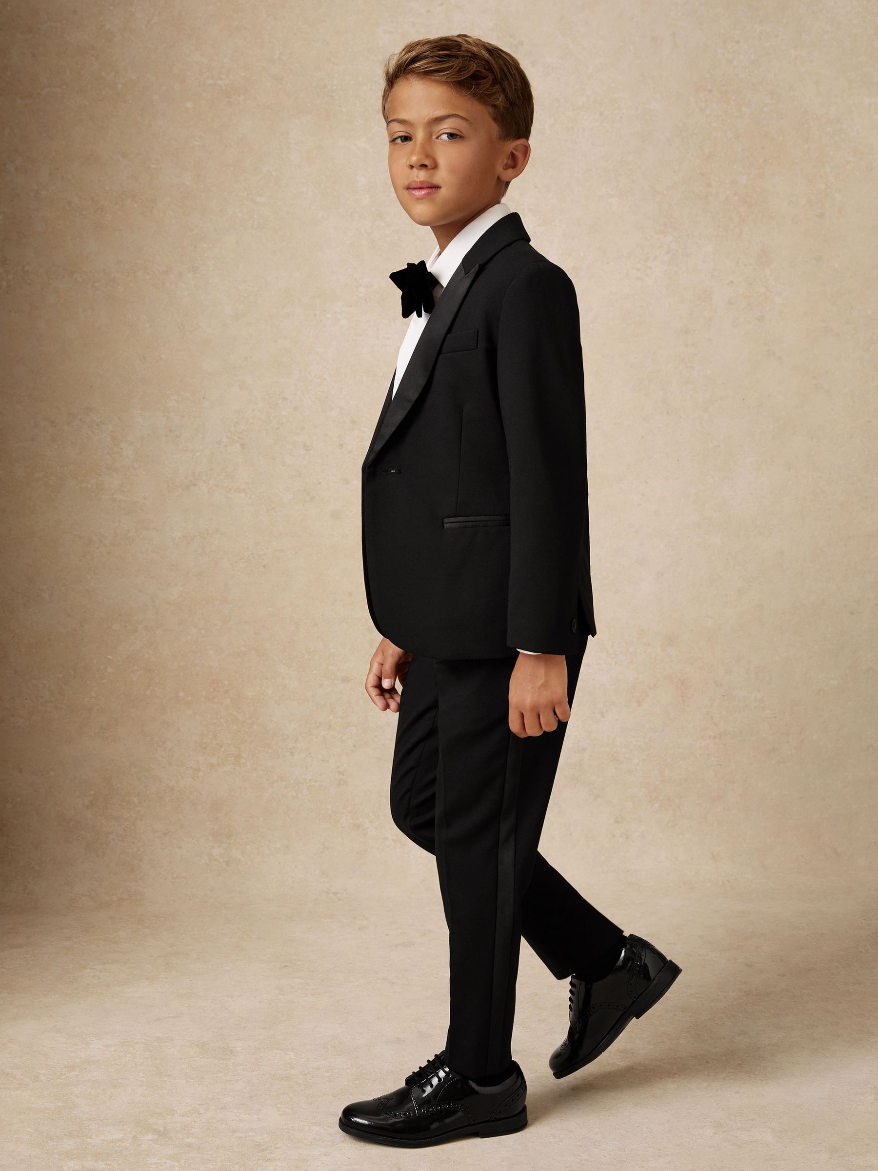 9-13 yrs Tuxedo Satin Stripe Trousers in Black