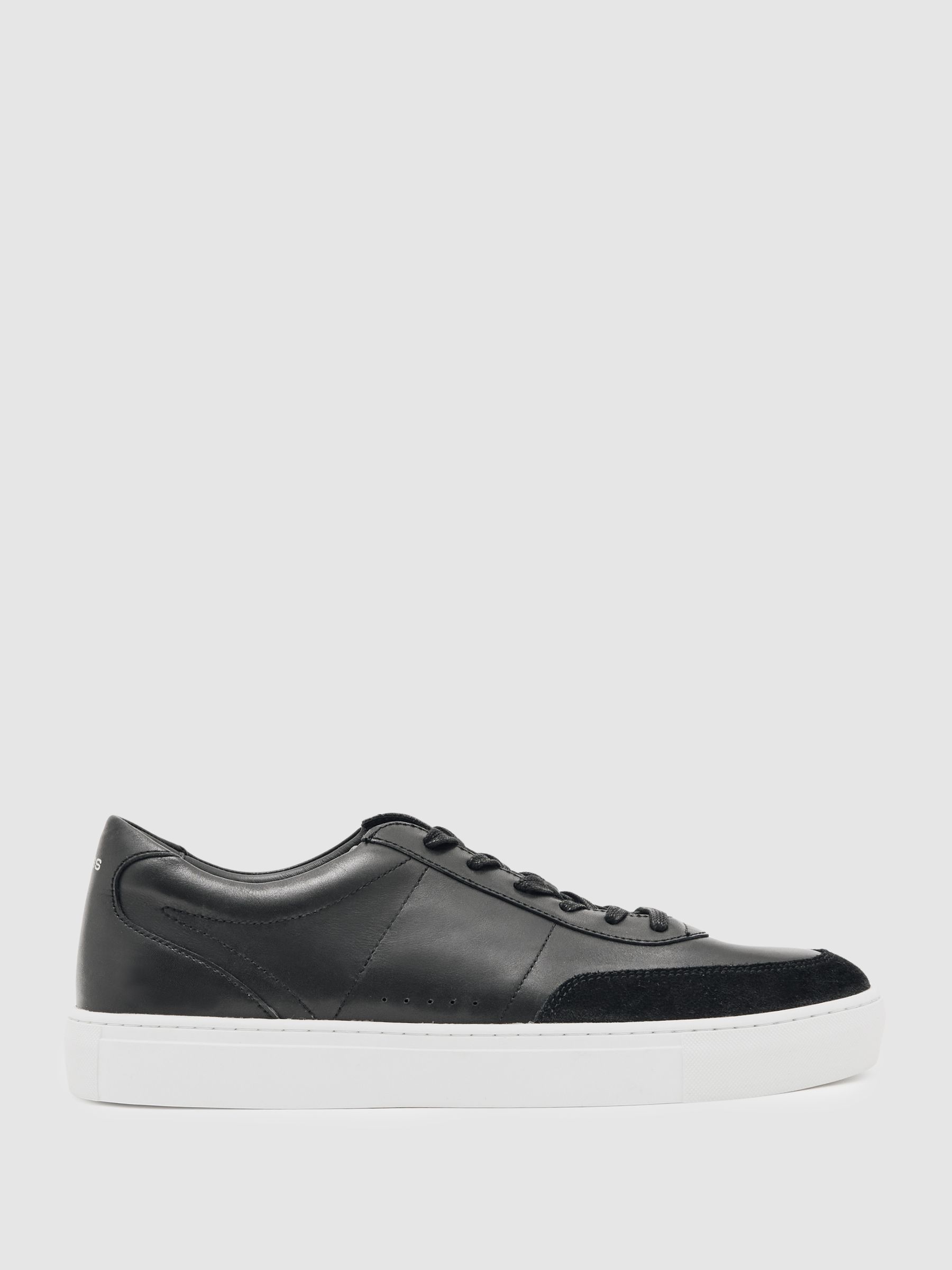 Bonded-Leather Low-Top Trainers in Black