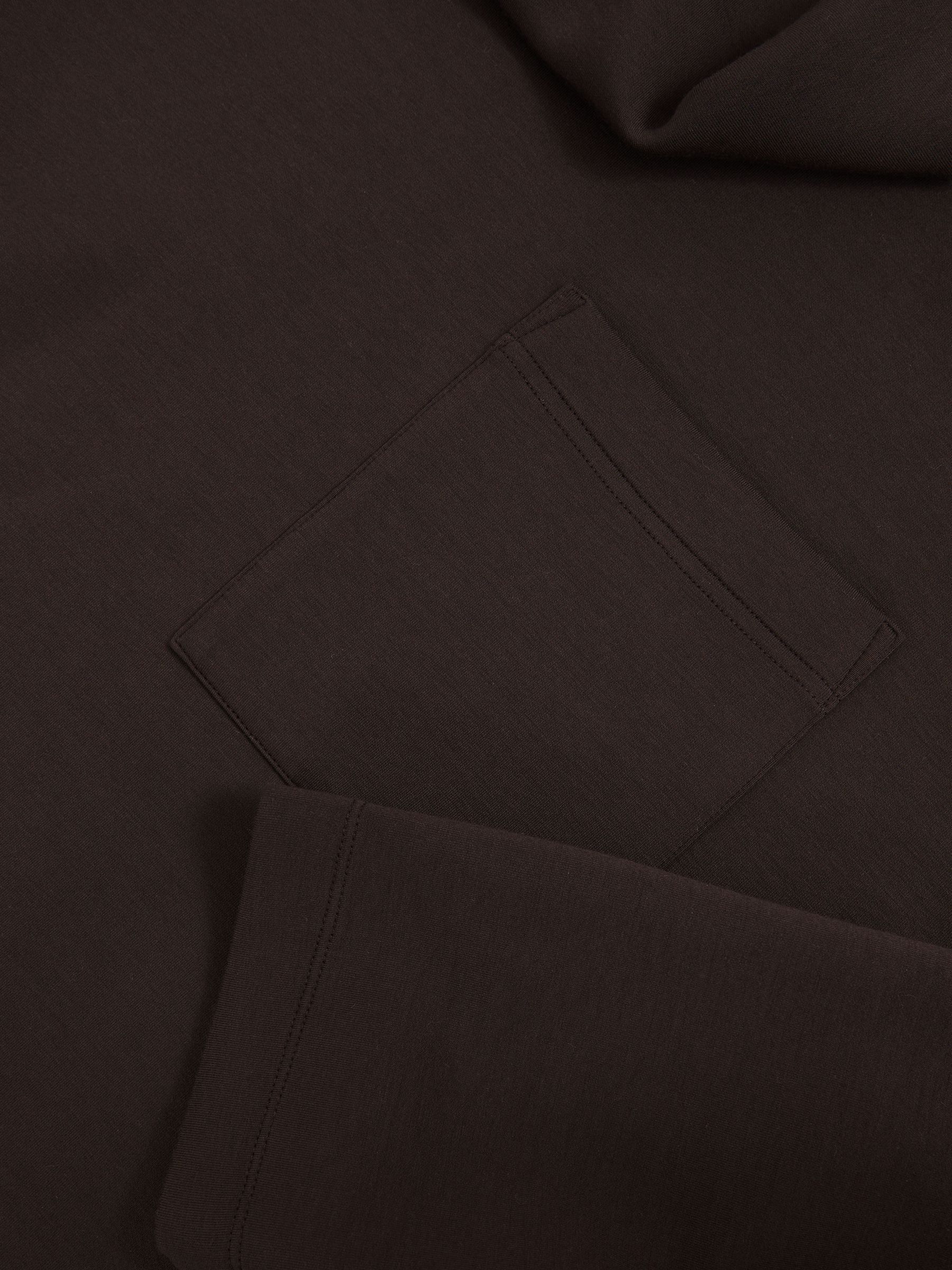 Interlock-Jersey Funnel-Neck Sweatshirt in Dark Chocolate Brown