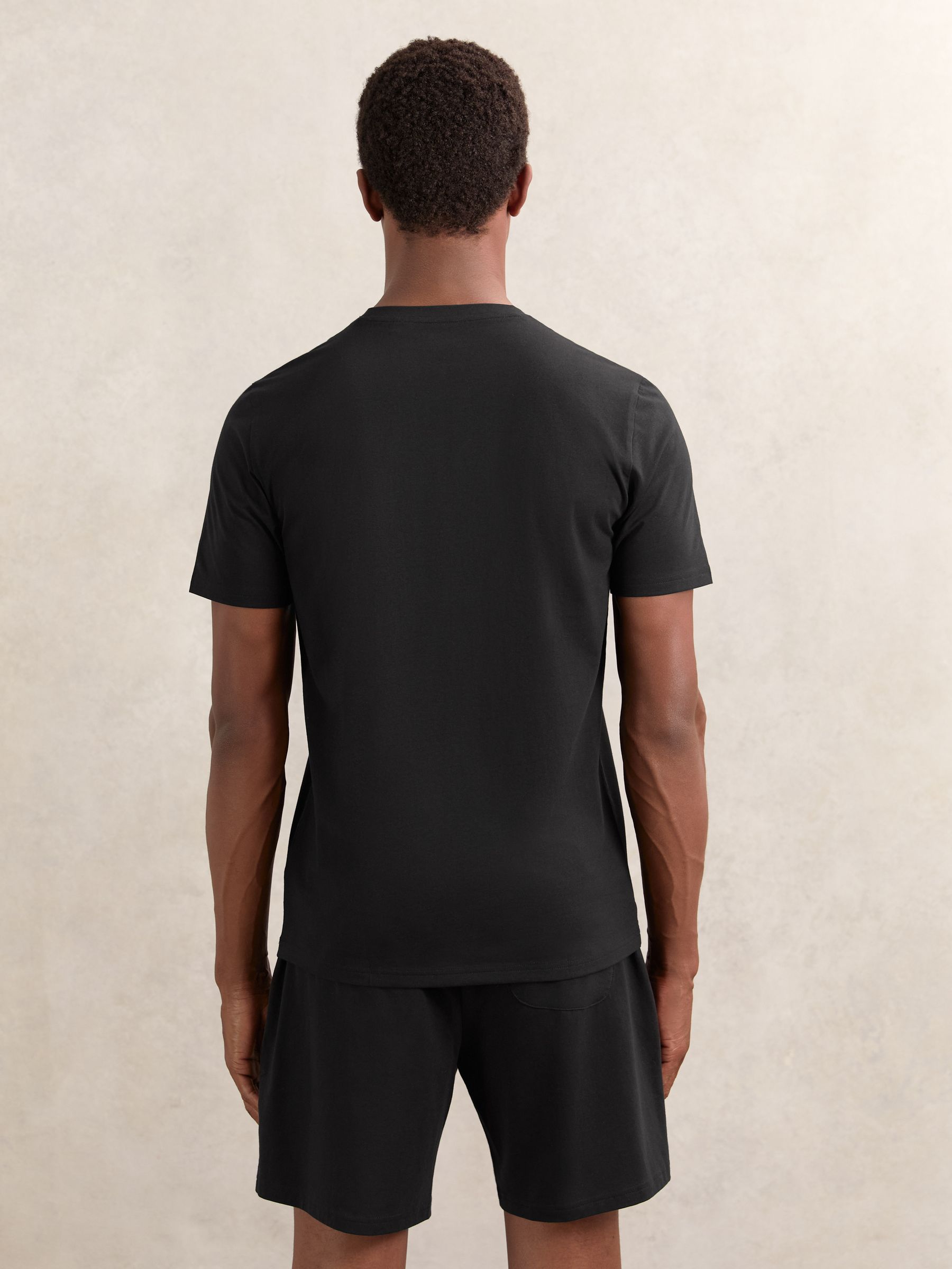 Stretch-Cotton Loungewear T-Shirts 2 Pack in Black
