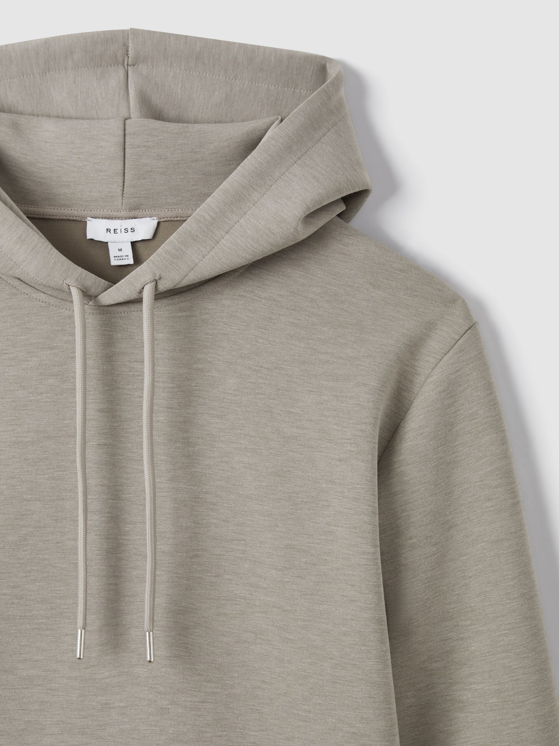 Interlock Jersey Drawstring Hoodie in Taupe