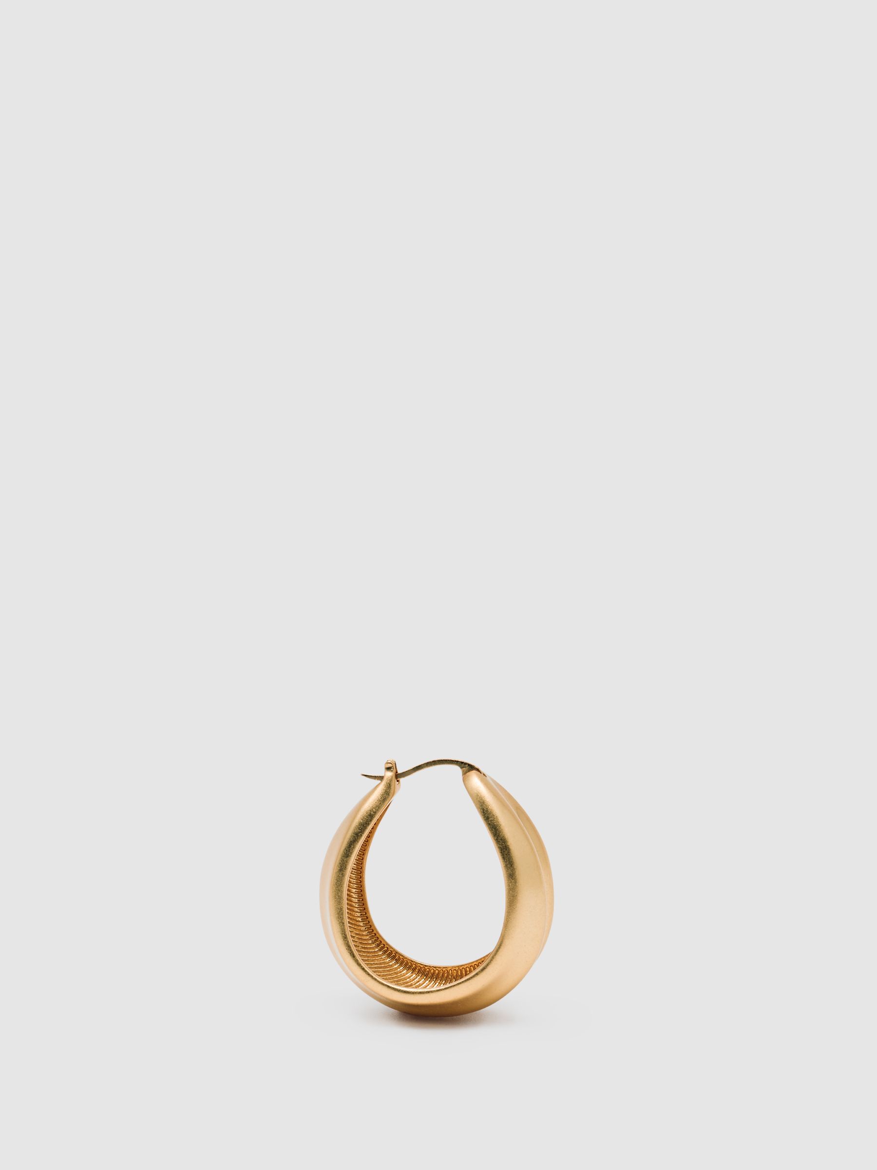 Sculptural Hoop Earrings in Gold Tone