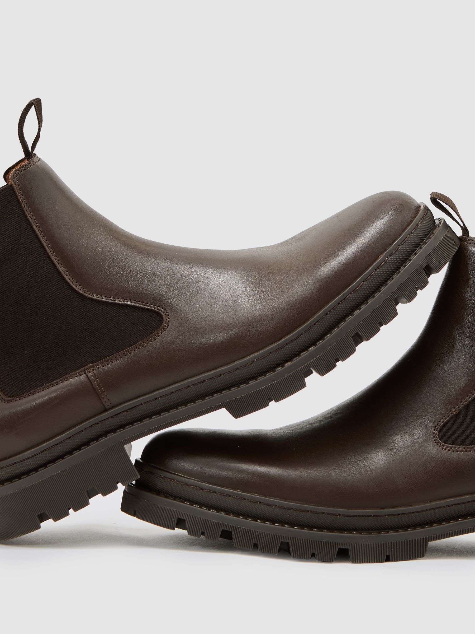 Leather Chelsea Boots in Dark Brown