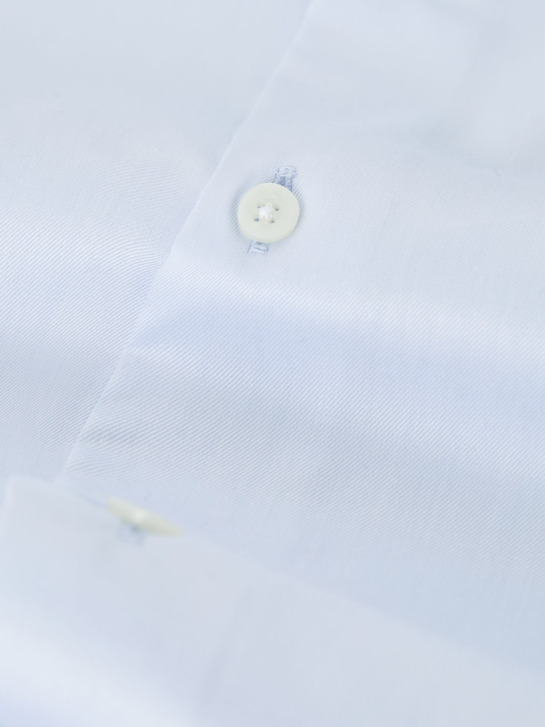 Slim Fit Two-Fold Cotton Shirt in Soft Blue