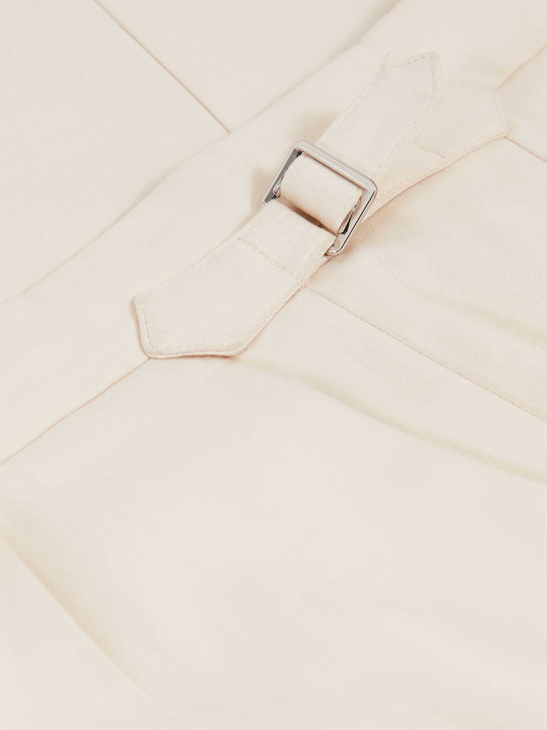 Stretch Cotton Tapered Trousers in Stone