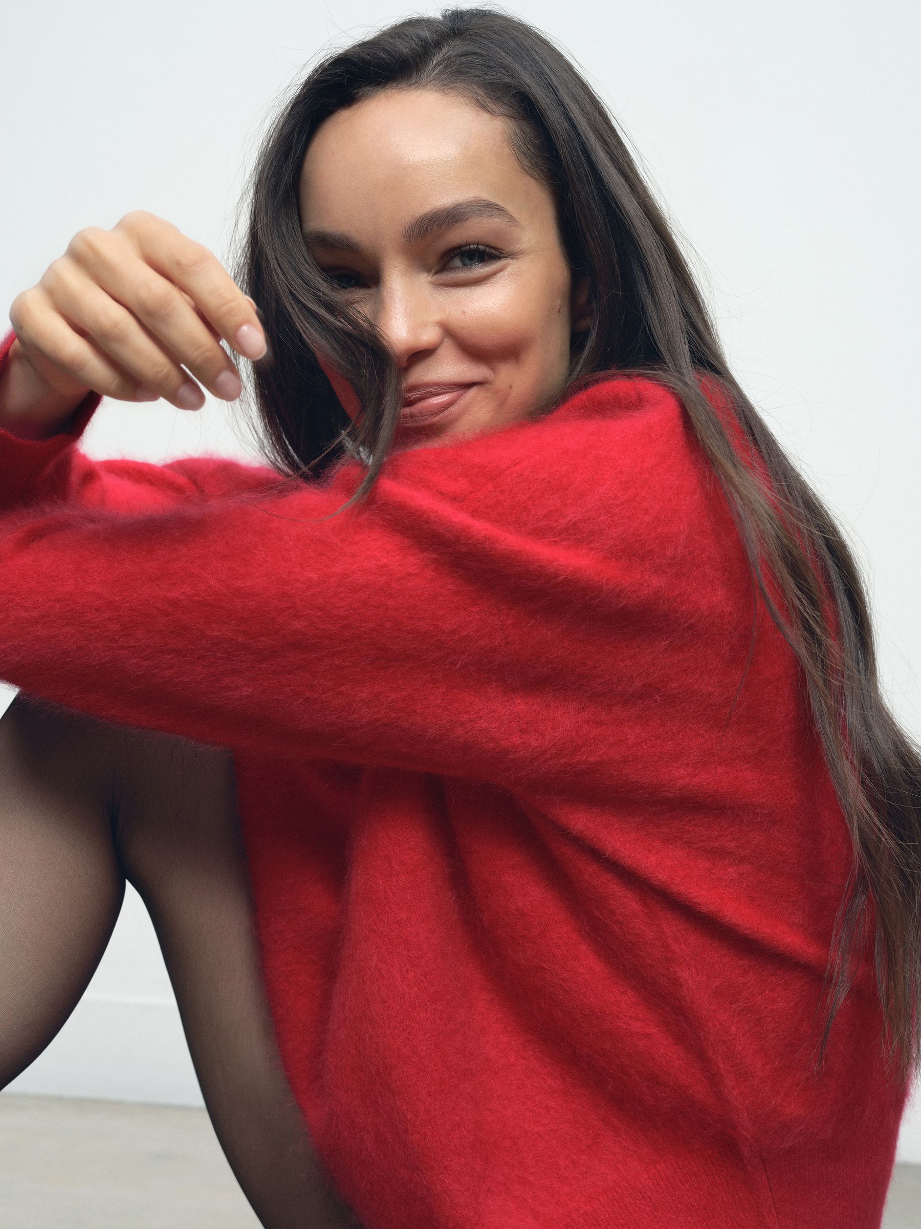 Brushed Cashmere Crew Neck Jumper in Oatmeal Neutral