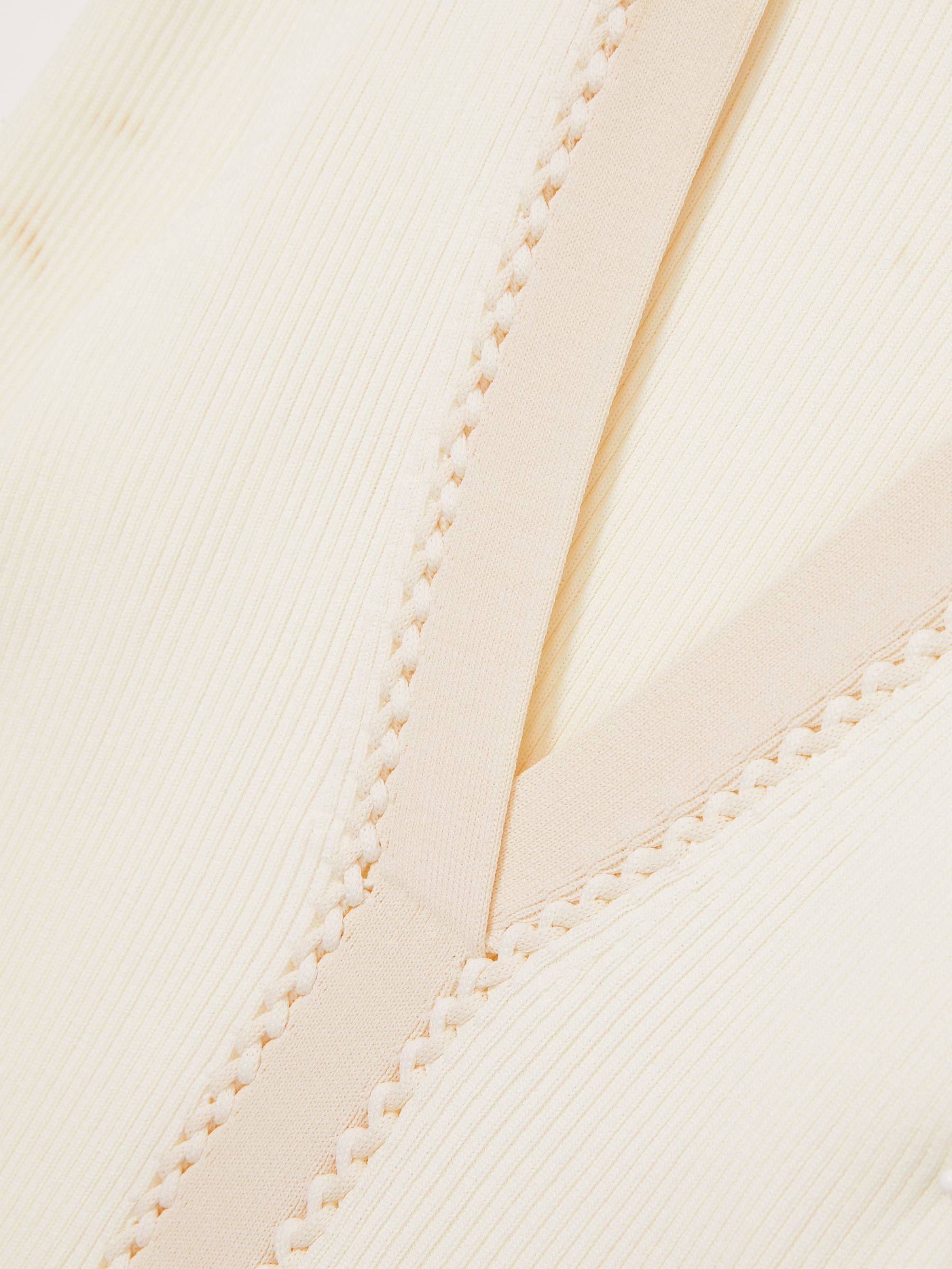 Craft-Stitch Rib-Knit Top in Ivory