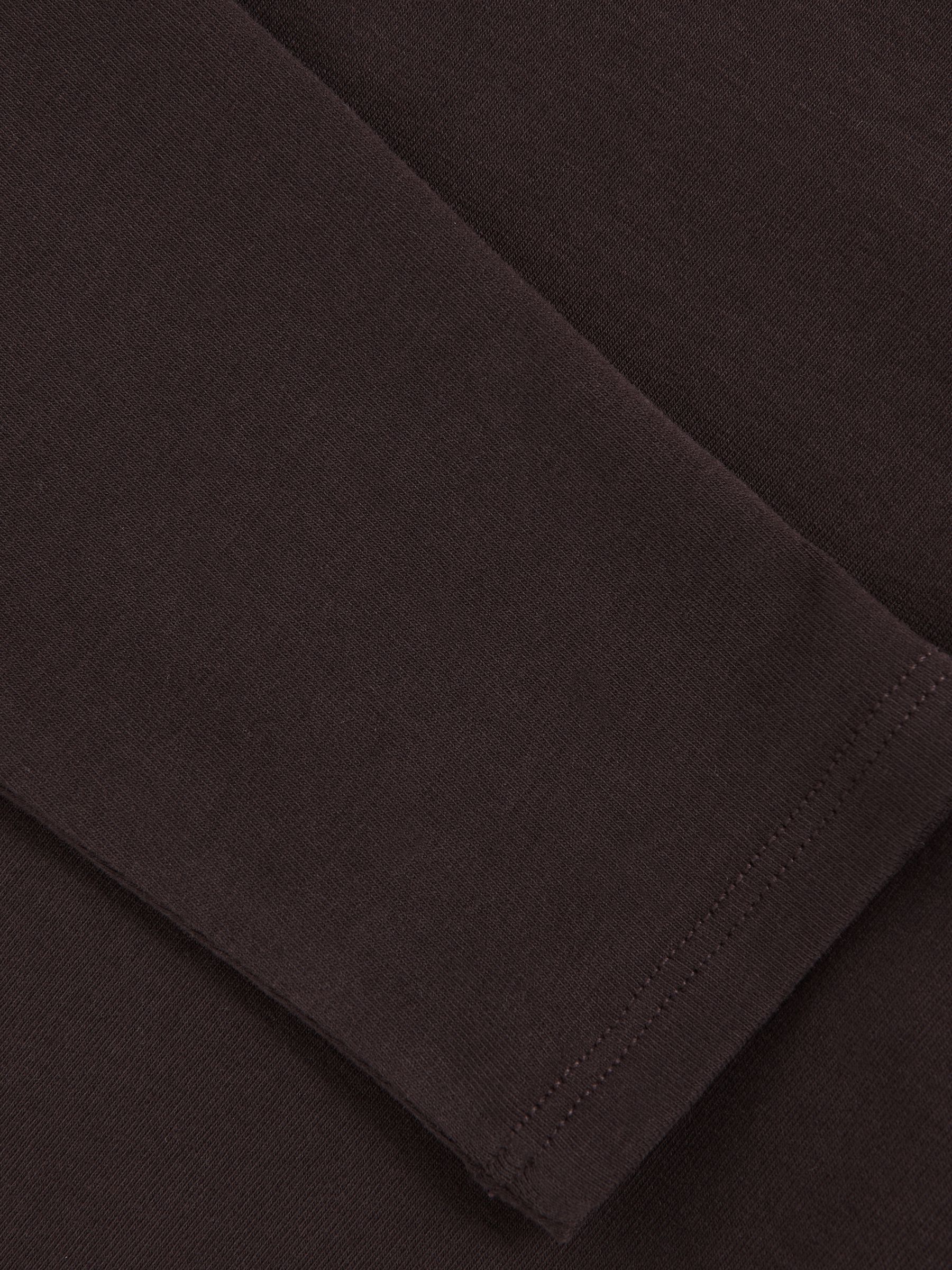 Cotton Crew-Neck Long-Sleeve T-Shirt With Stretch in Plum Purple