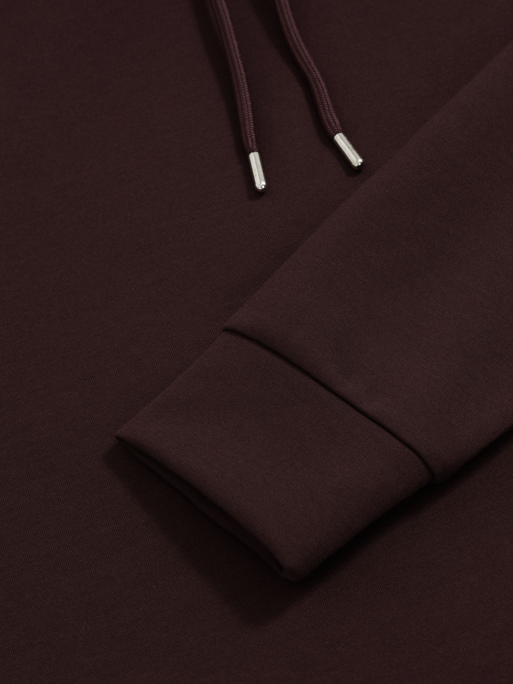 Interlock Jersey Drawstring Hoodie in Cherry Red