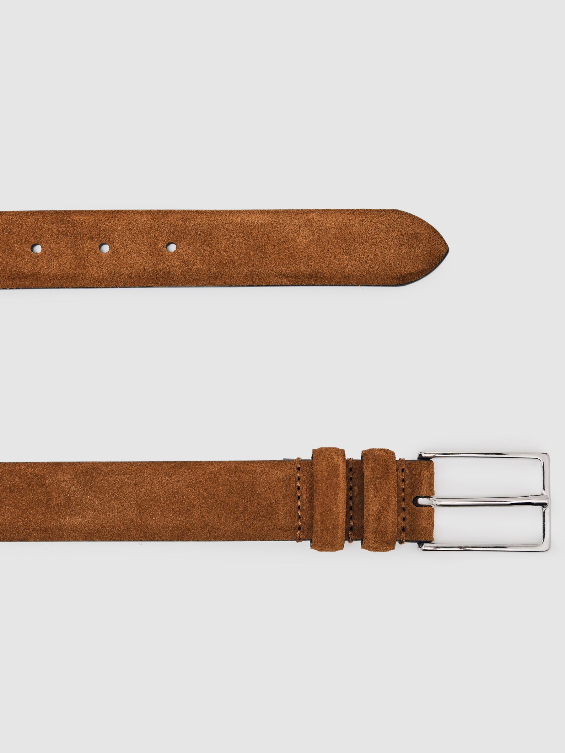 Suede Belt in Tobacco Brown