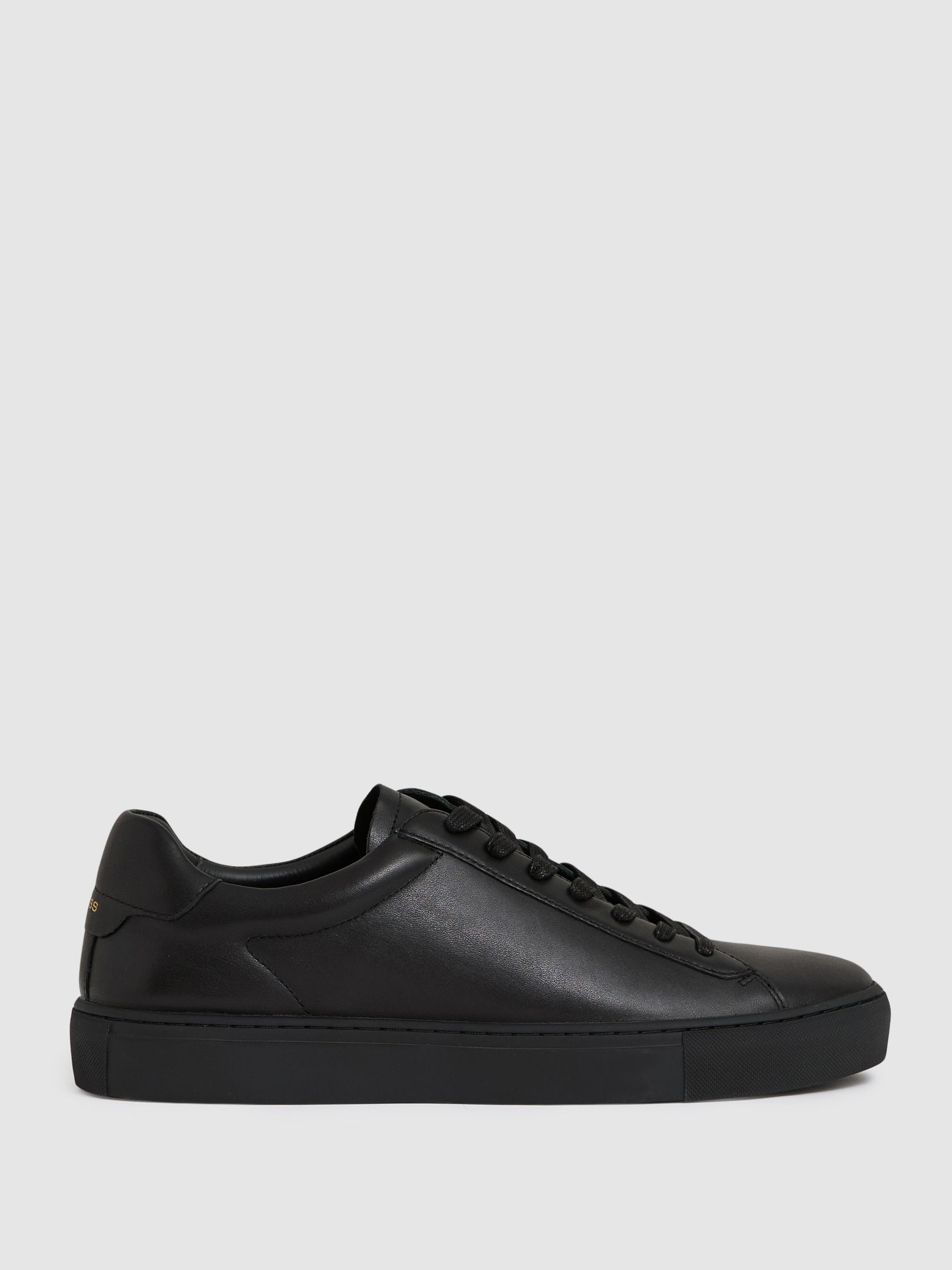 Leather Low-Top Trainers in All Black