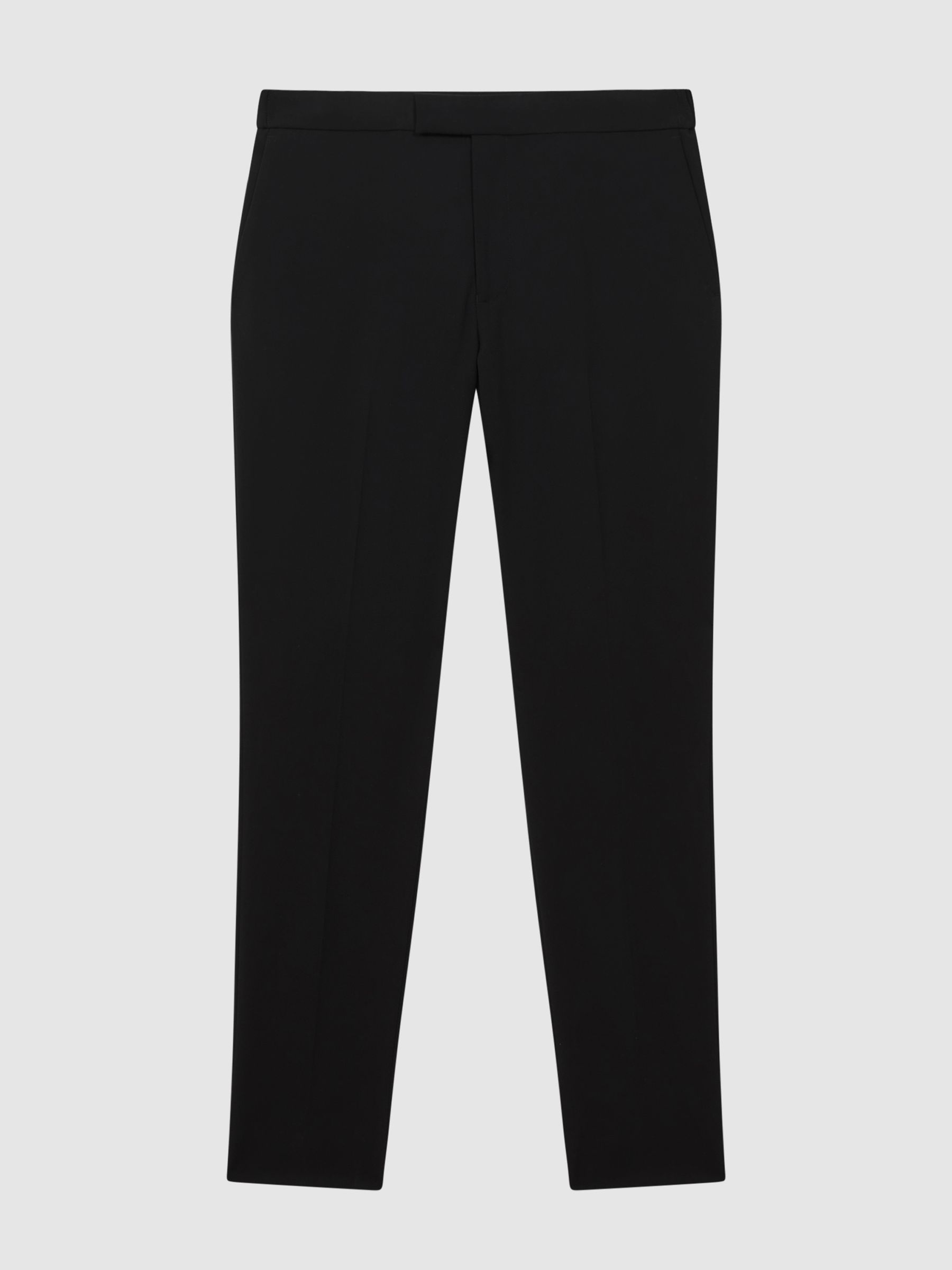 Stretch Slim Fit Drawstring Trousers in Black