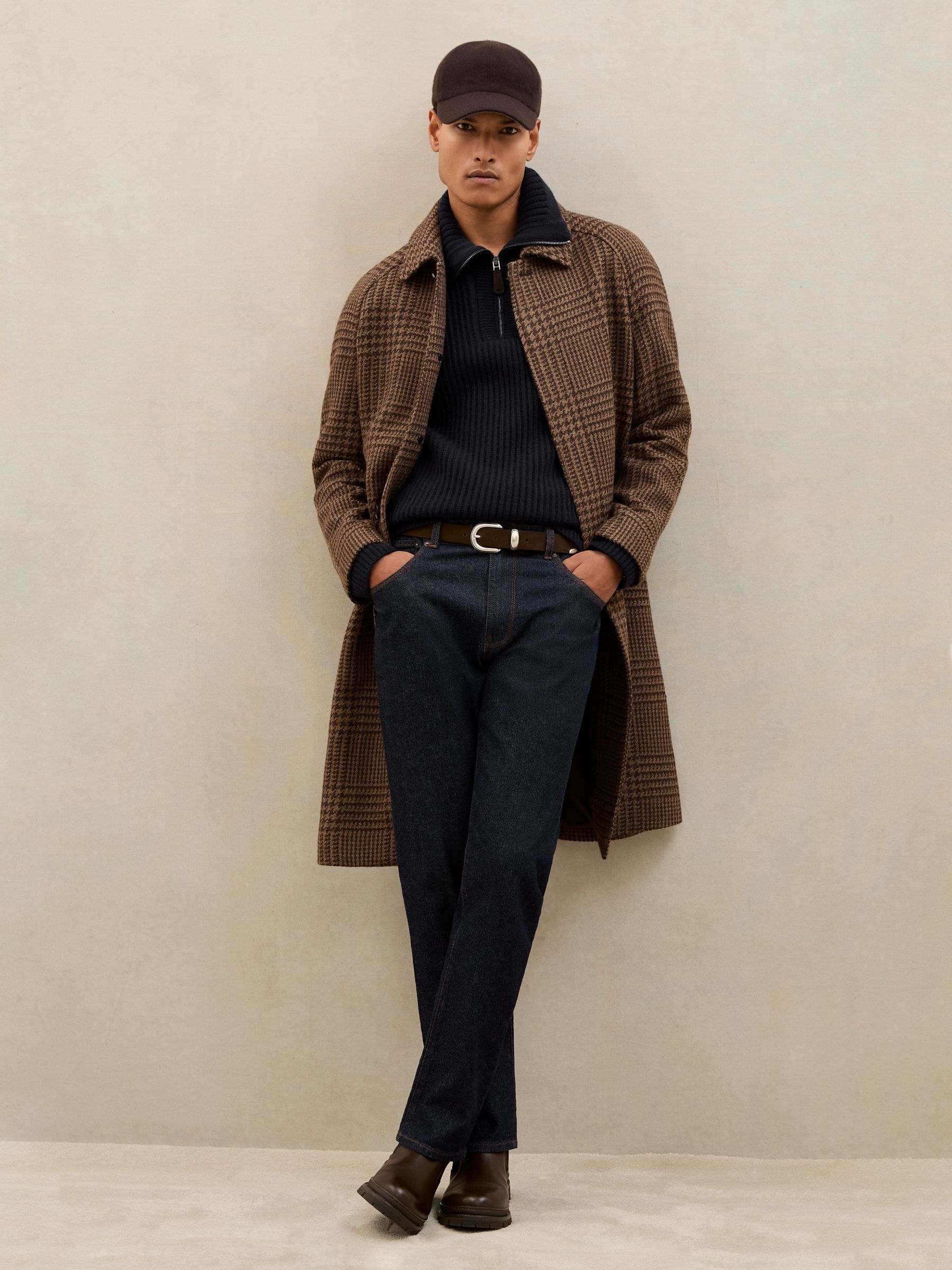 Atelier 100% Cashmere Half-Zip Jumper in Navy