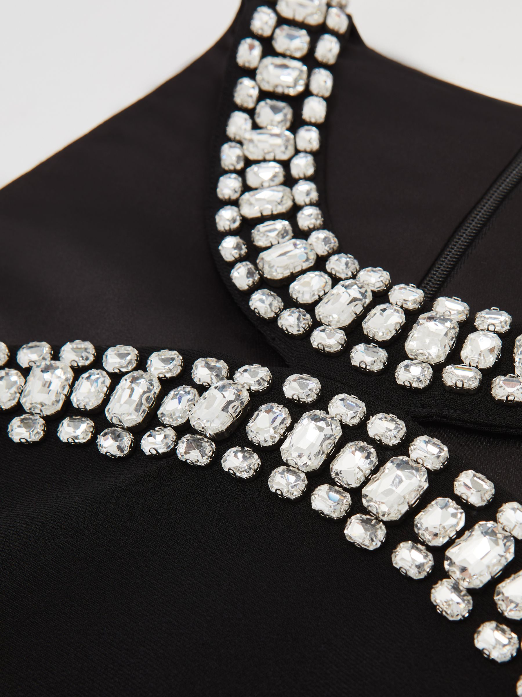 Crystal-Embellished Cut-Out Jumpsuit in Black