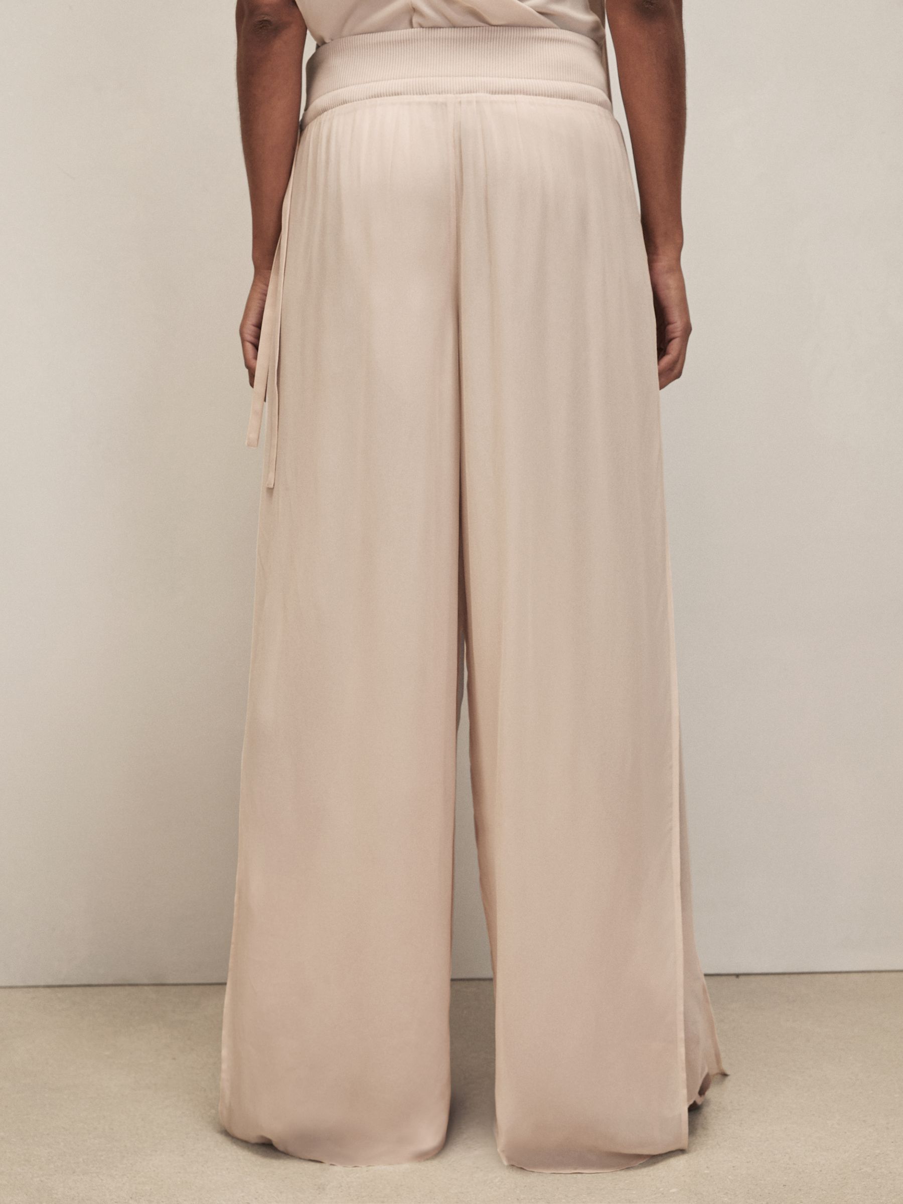 Petite Reiss | Royal Ballet Chiffon Trousers in Neutral