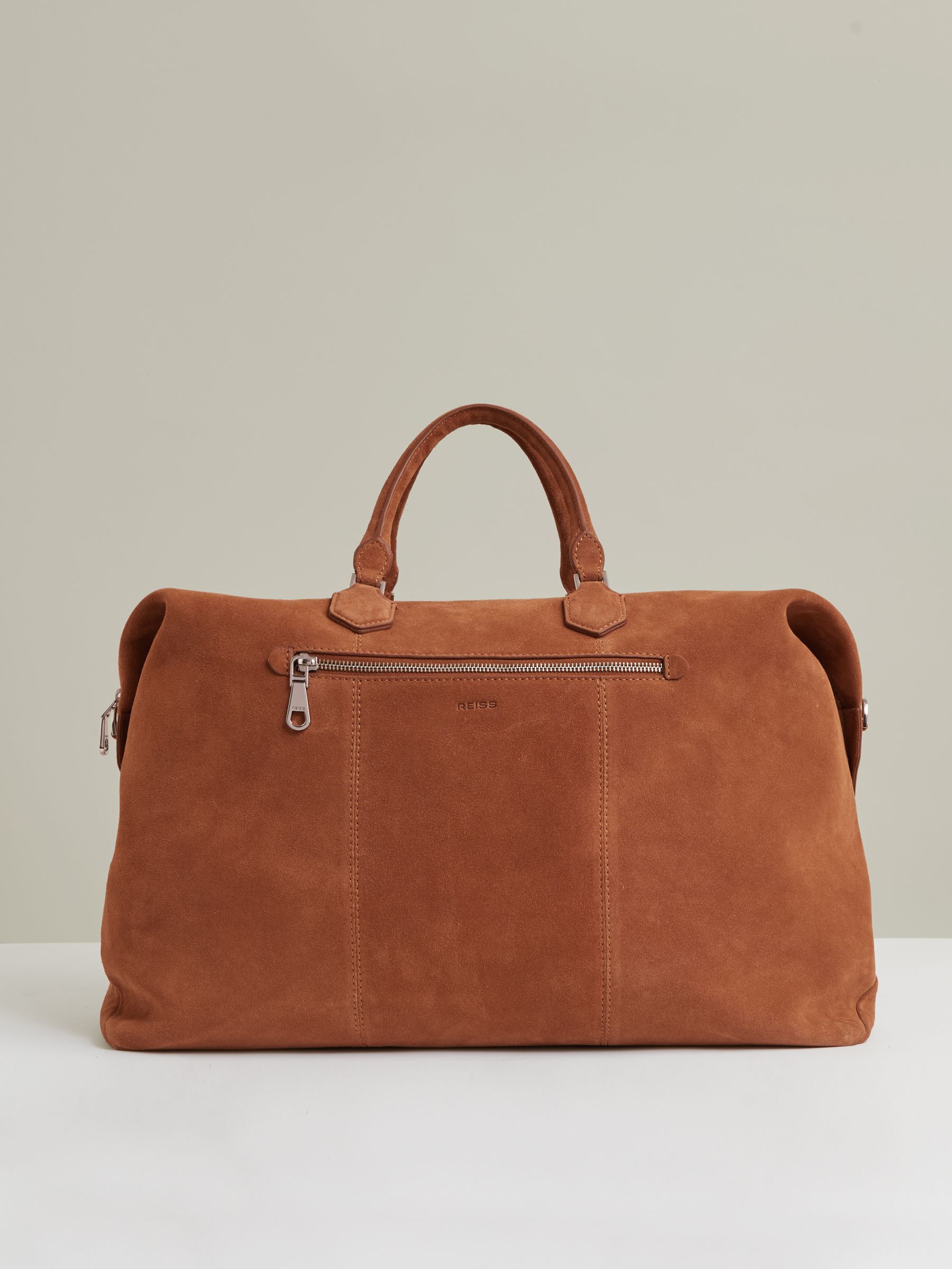 Suede Holdall in Light Tan