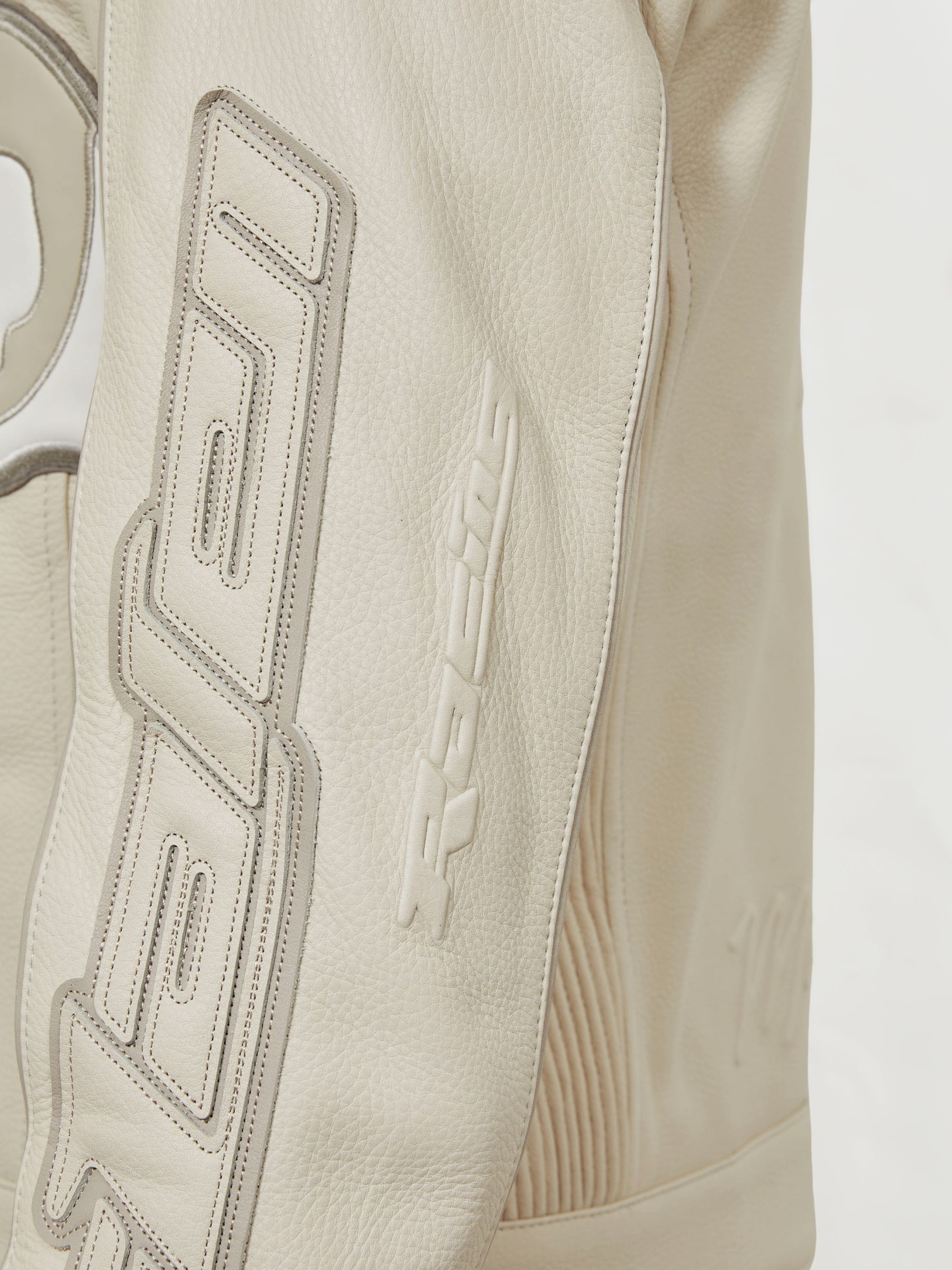 McLaren F1 Team Leather Biker Jacket in Off White