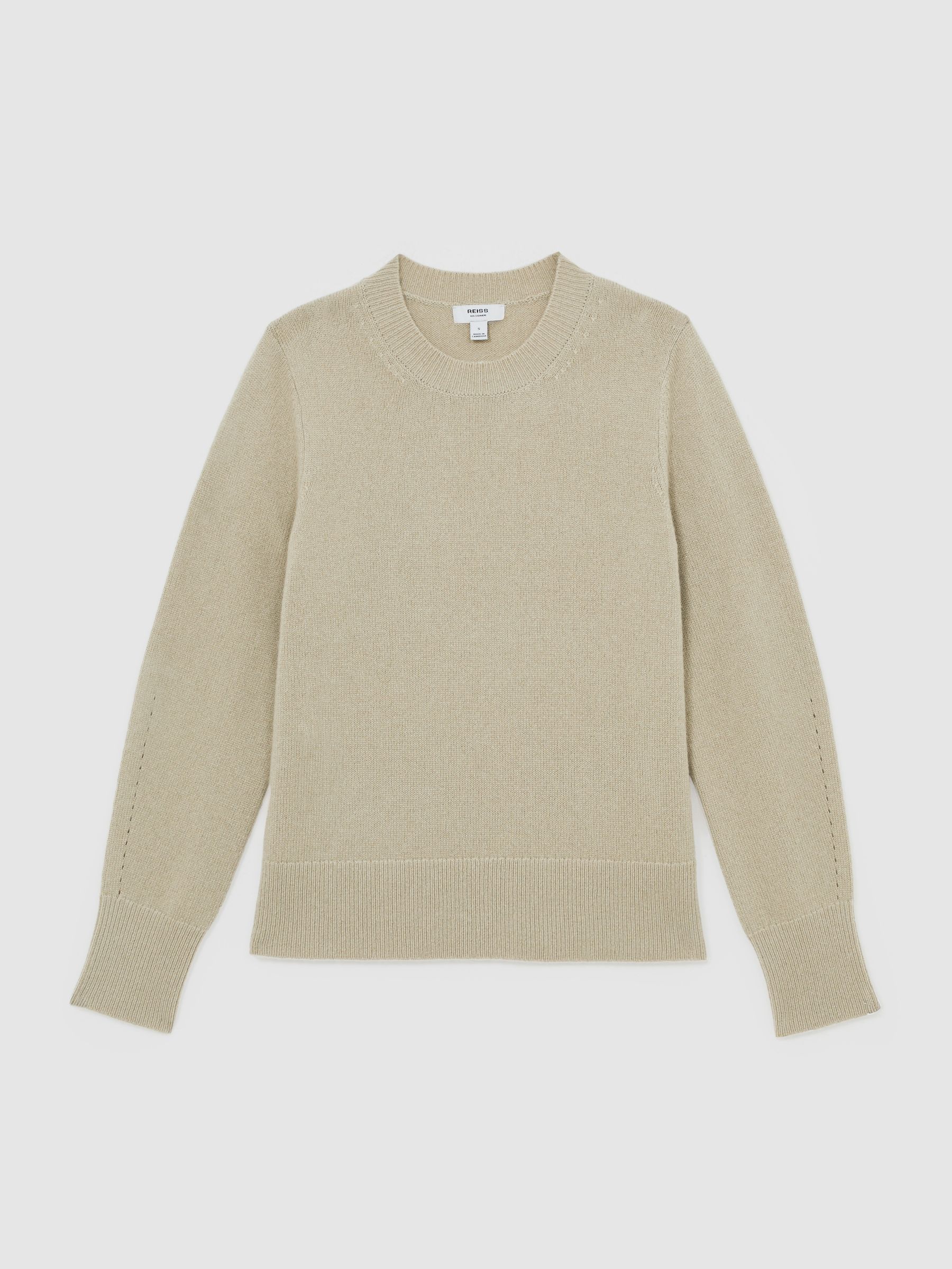 100% Cashmere Crew-Neck Jumper in Sage Green