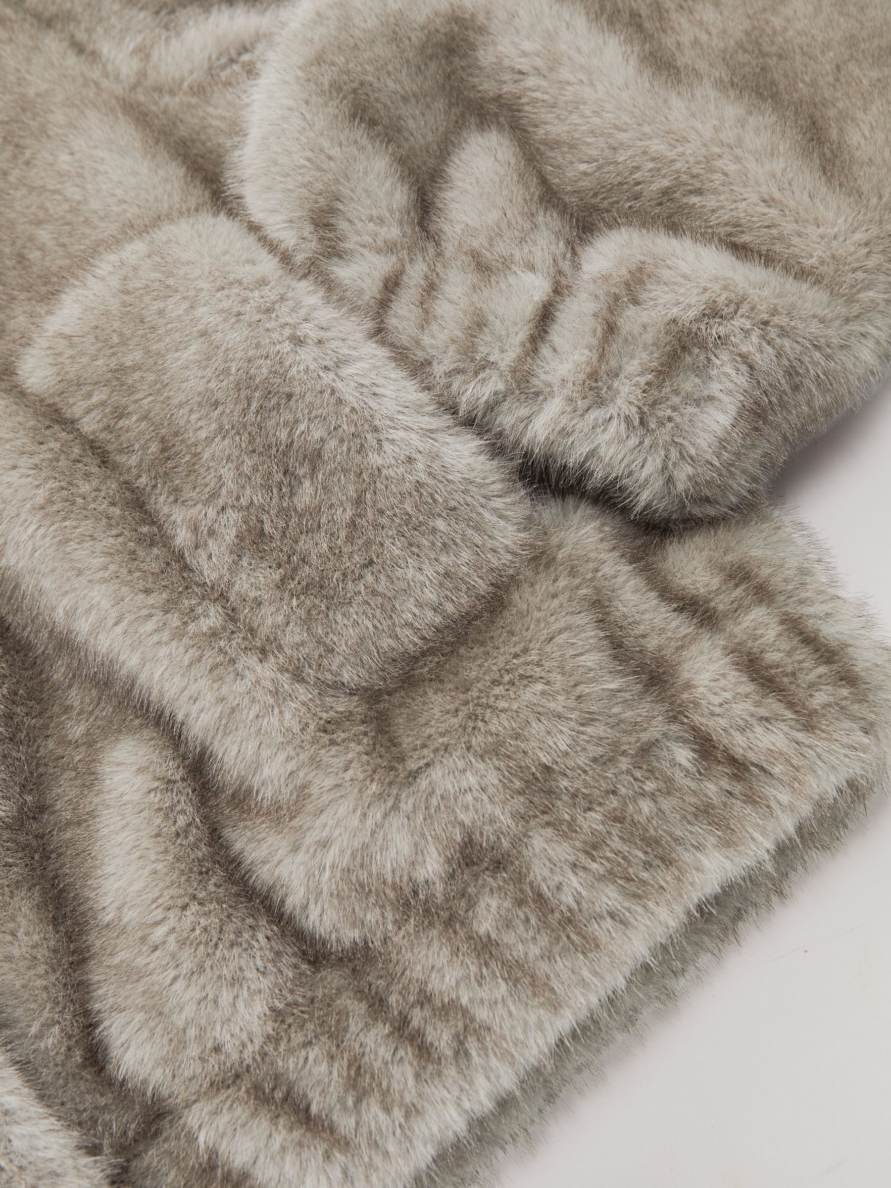 Faux-Fur Zip-Through Jacket in Grey