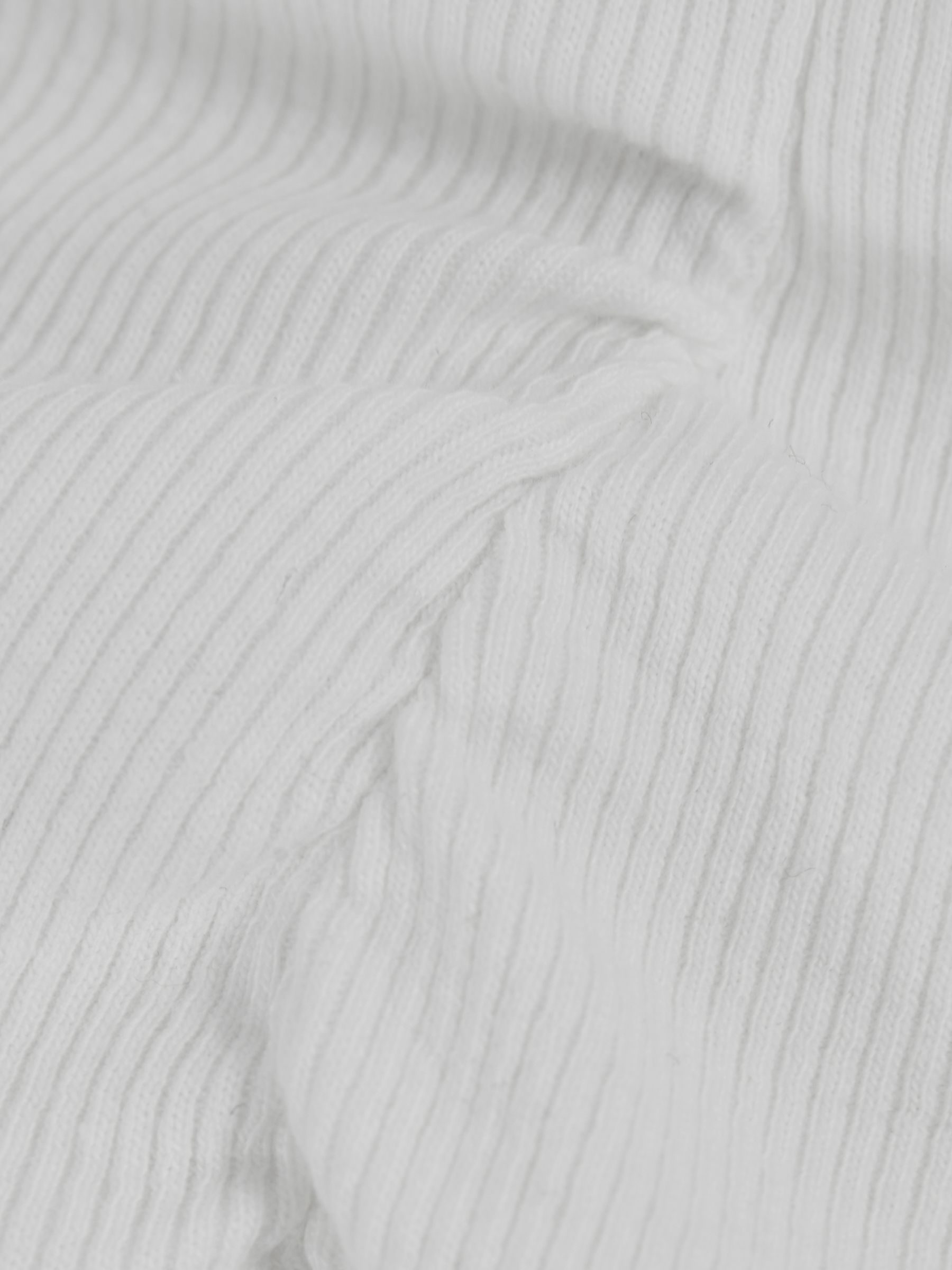 Fine-Rib Ruched Vest Top in White