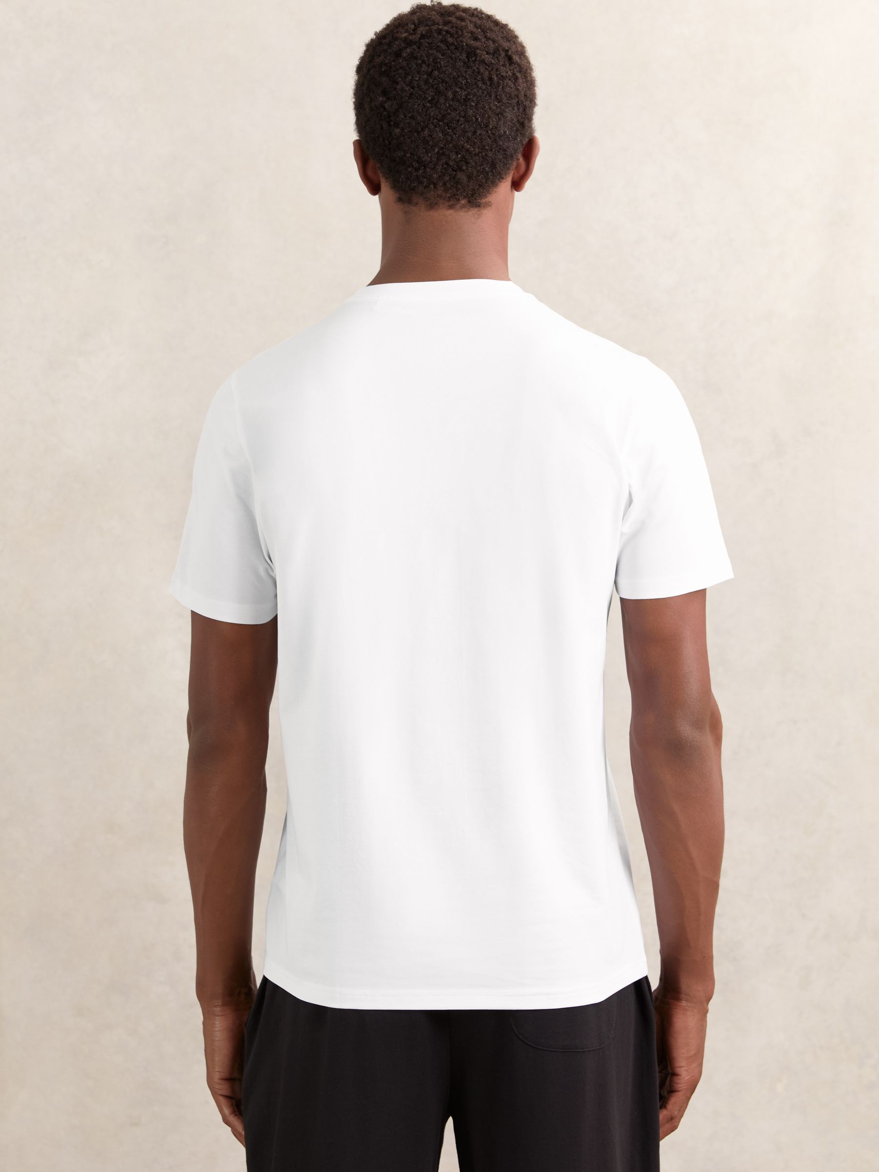 Stretch-Cotton Loungewear T-Shirts 2 Pack in White