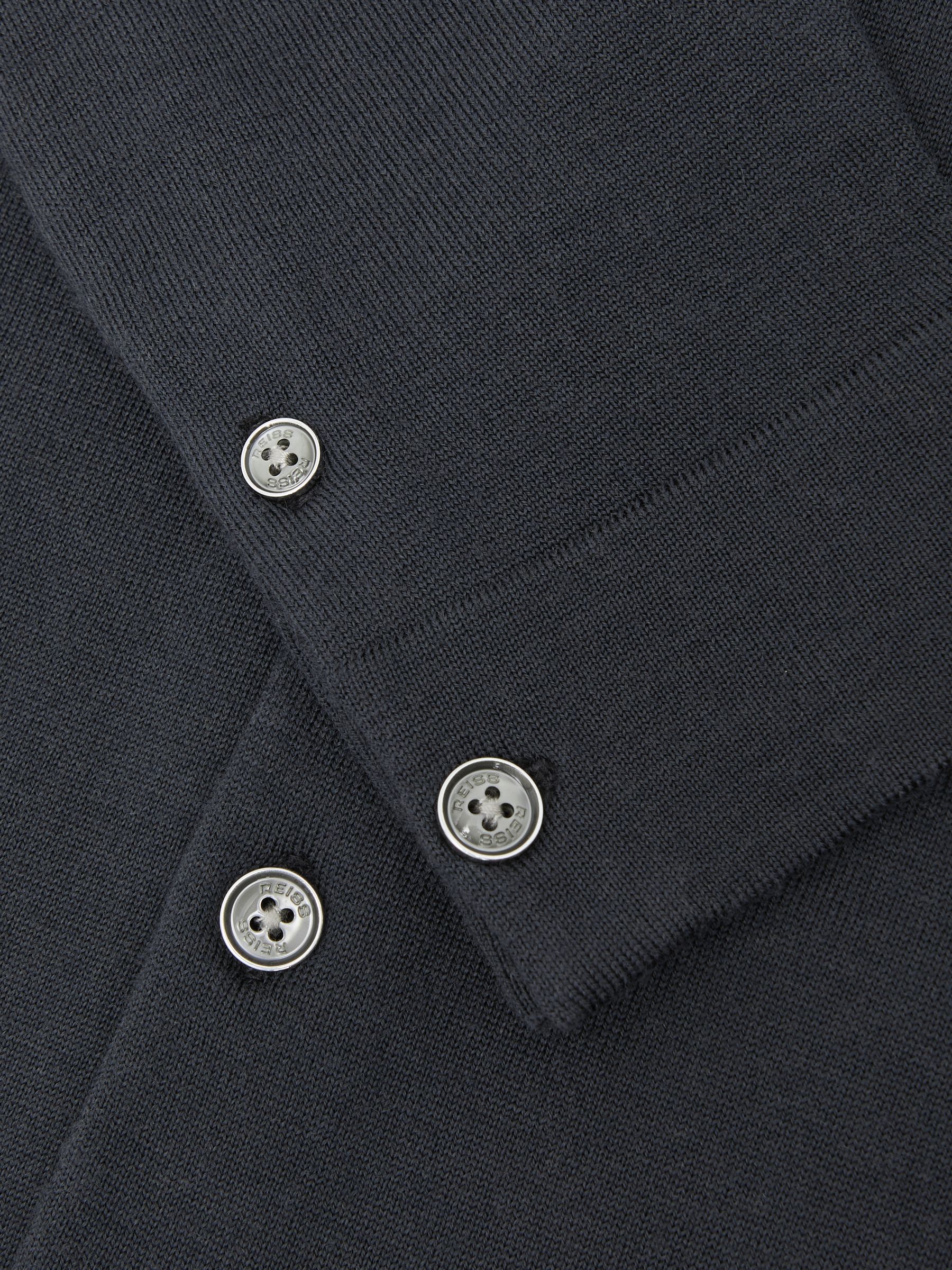 Merino Wool Button-Through Cardigan in Bottle Green