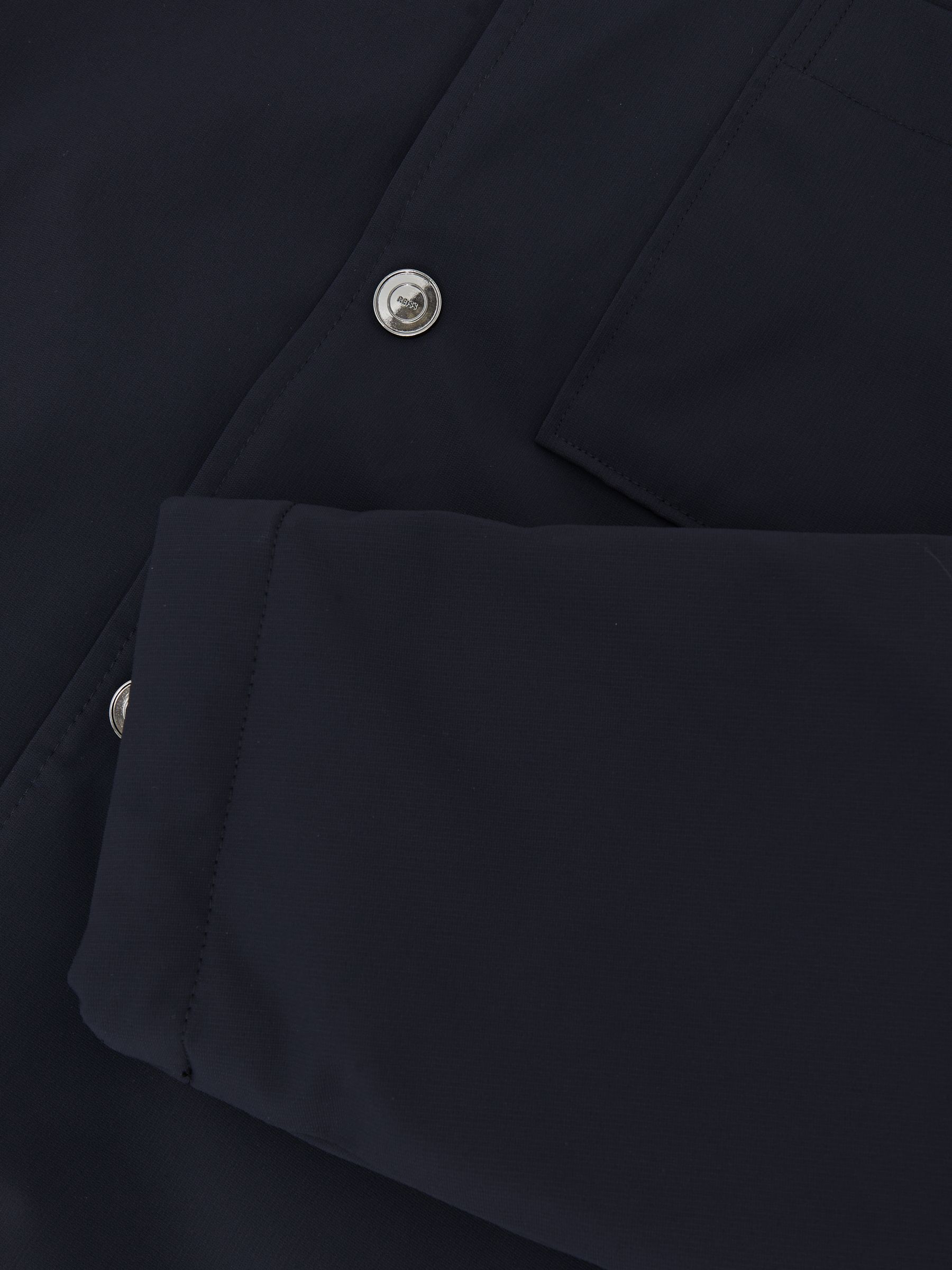 Lightly-Padded Patch-Pocket Overshirt in Navy