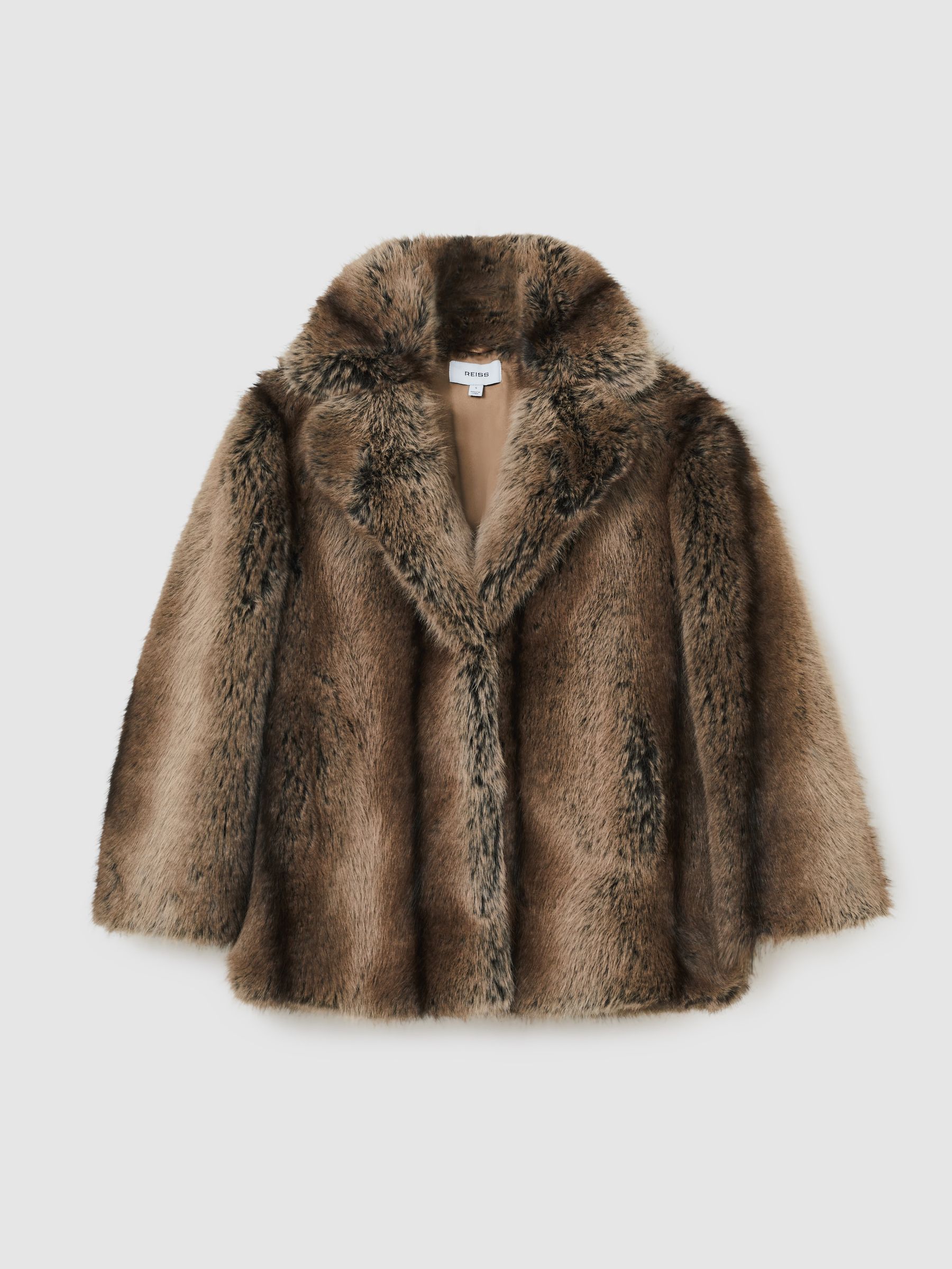Faux-Fur Coat in Brown