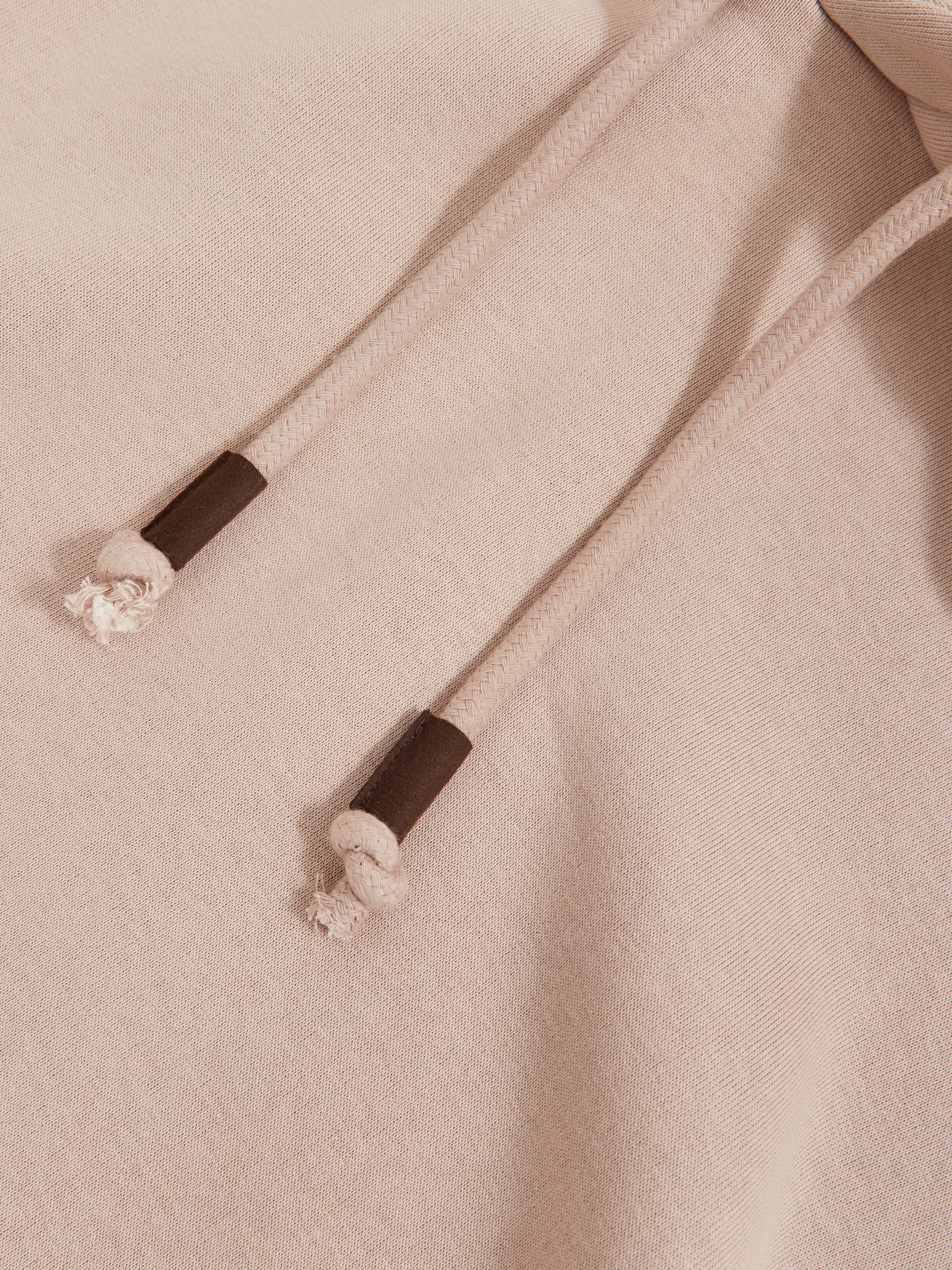 Cotton-Blend Fleece-Back Hoodie in Pink