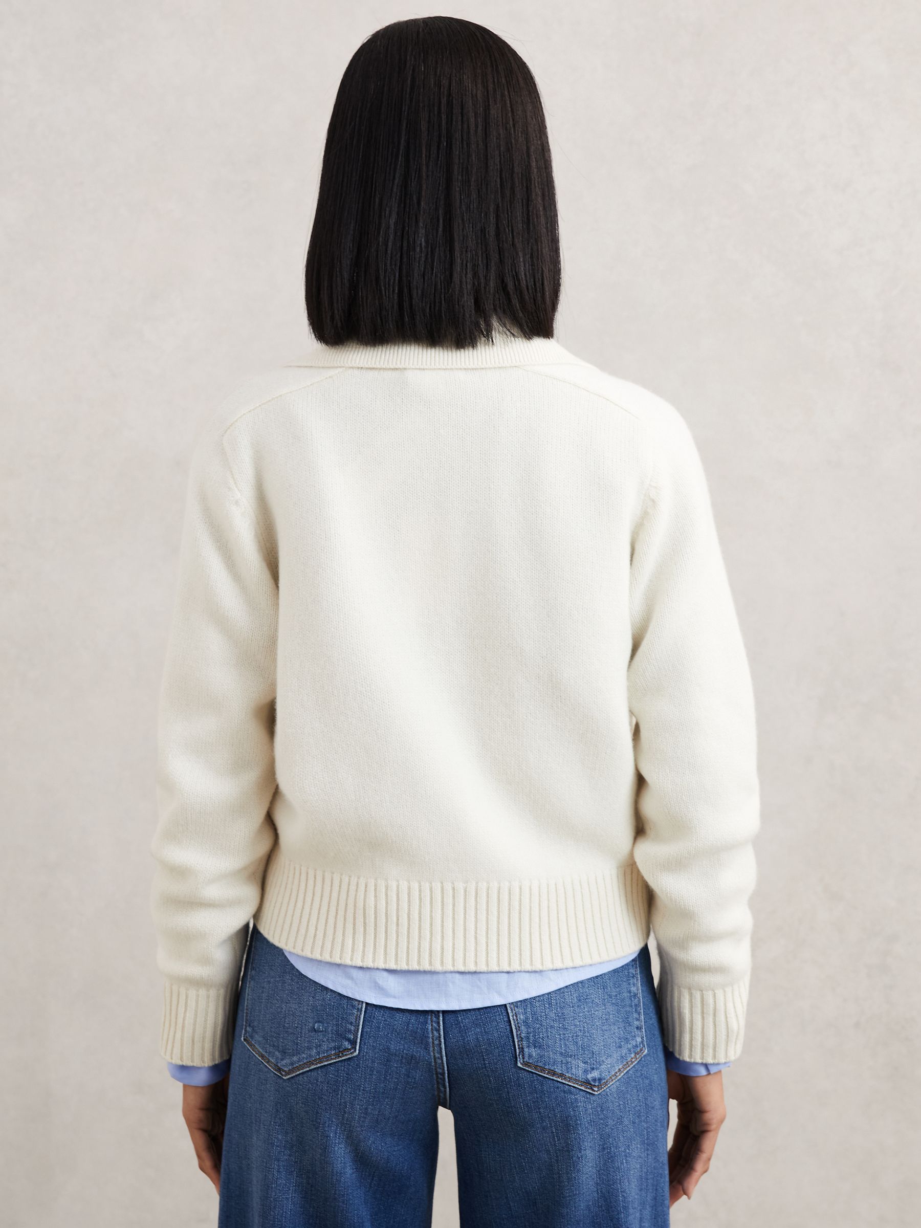 Wool-Cashmere Cable-Knit Jumper in Ivory