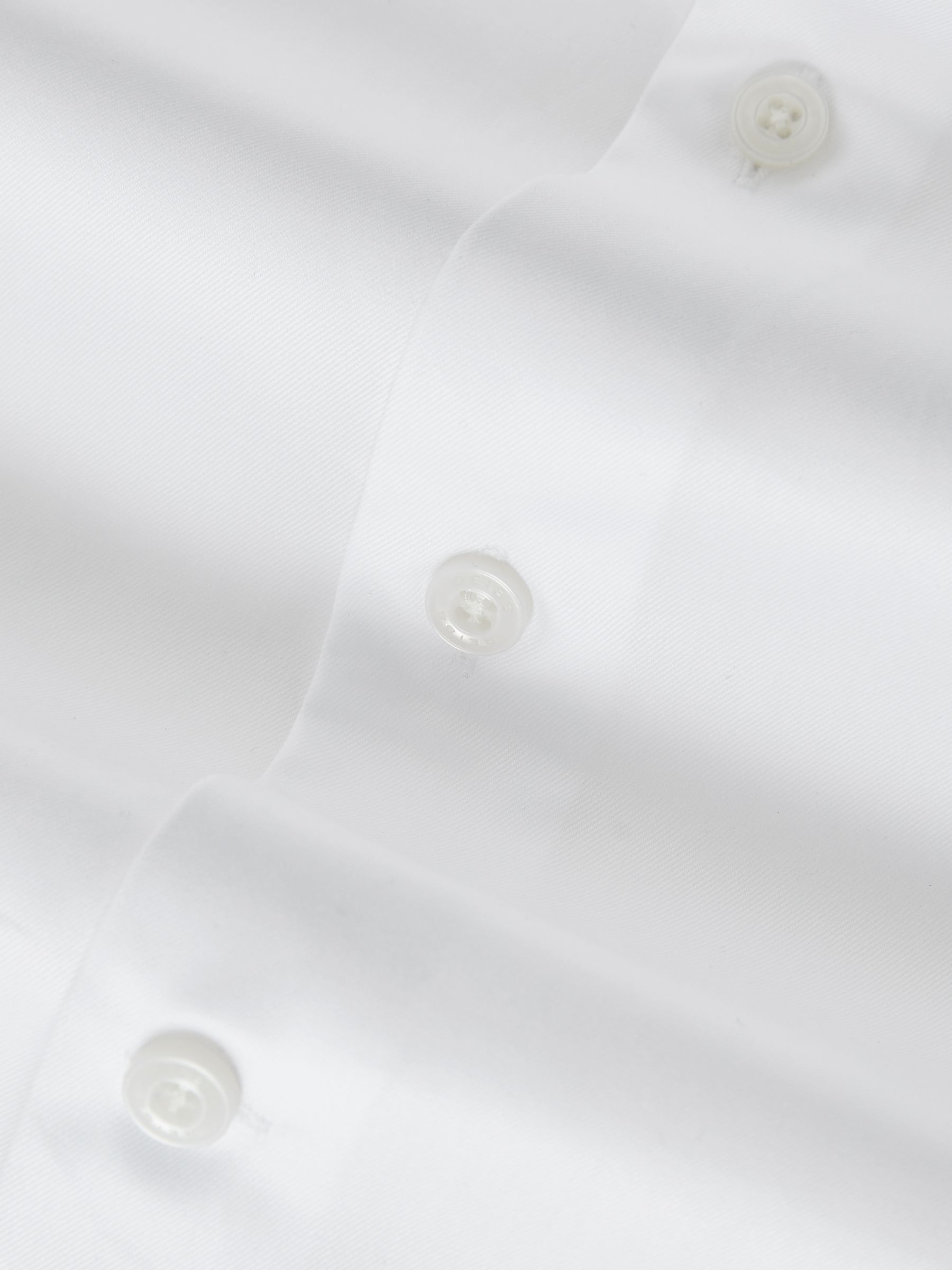Slim Fit Cotton Pin Collar Shirt in White