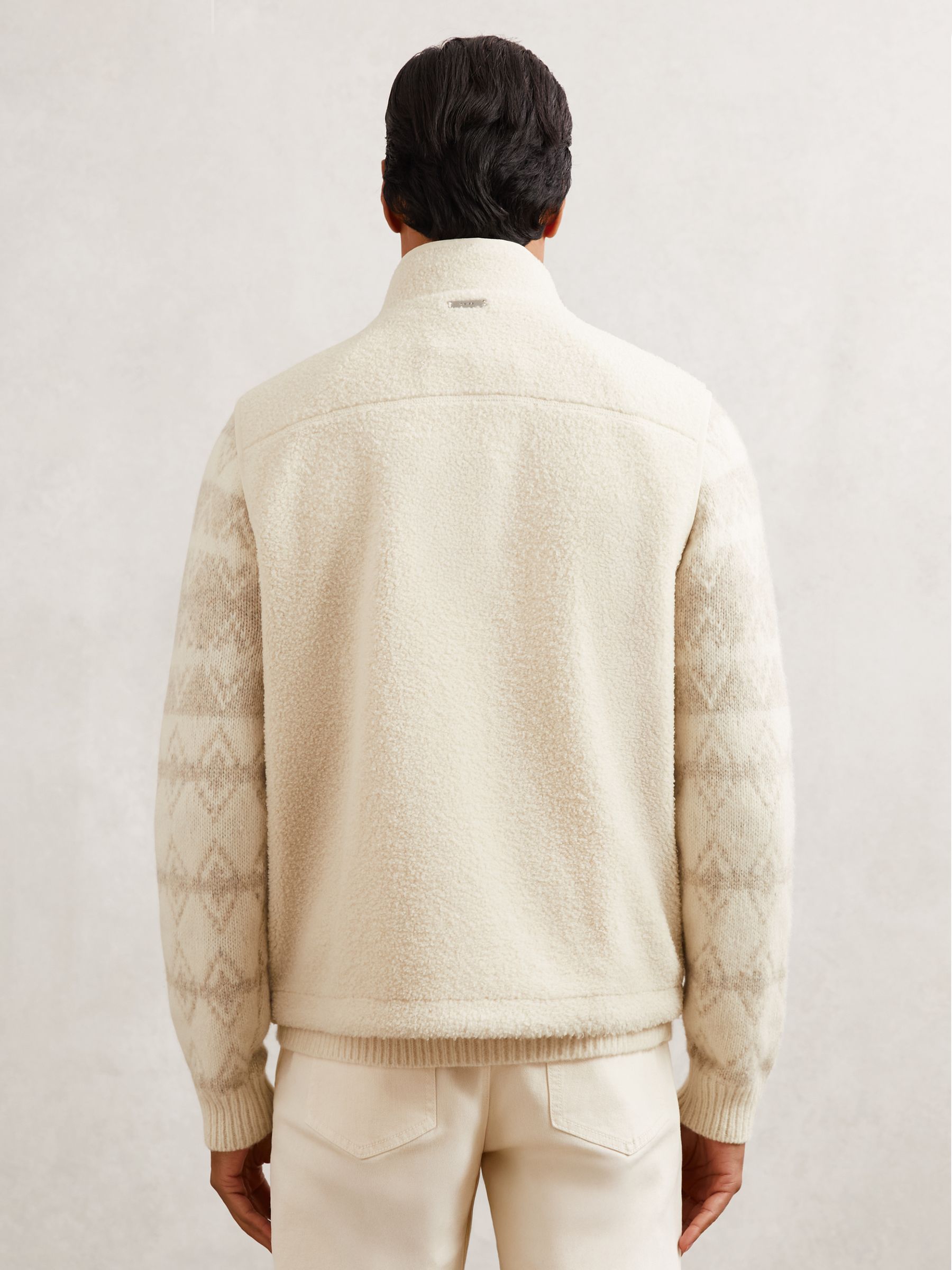 Fleece Zip-Through Gilet in Ecru