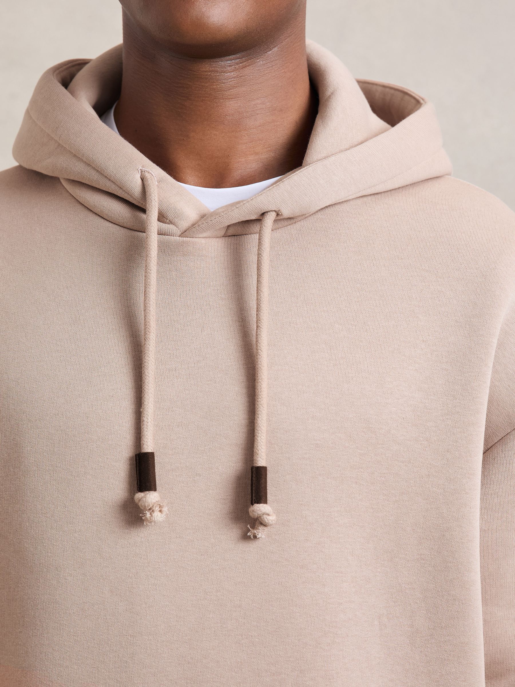 Cotton-Blend Fleece-Back Hoodie in Pink