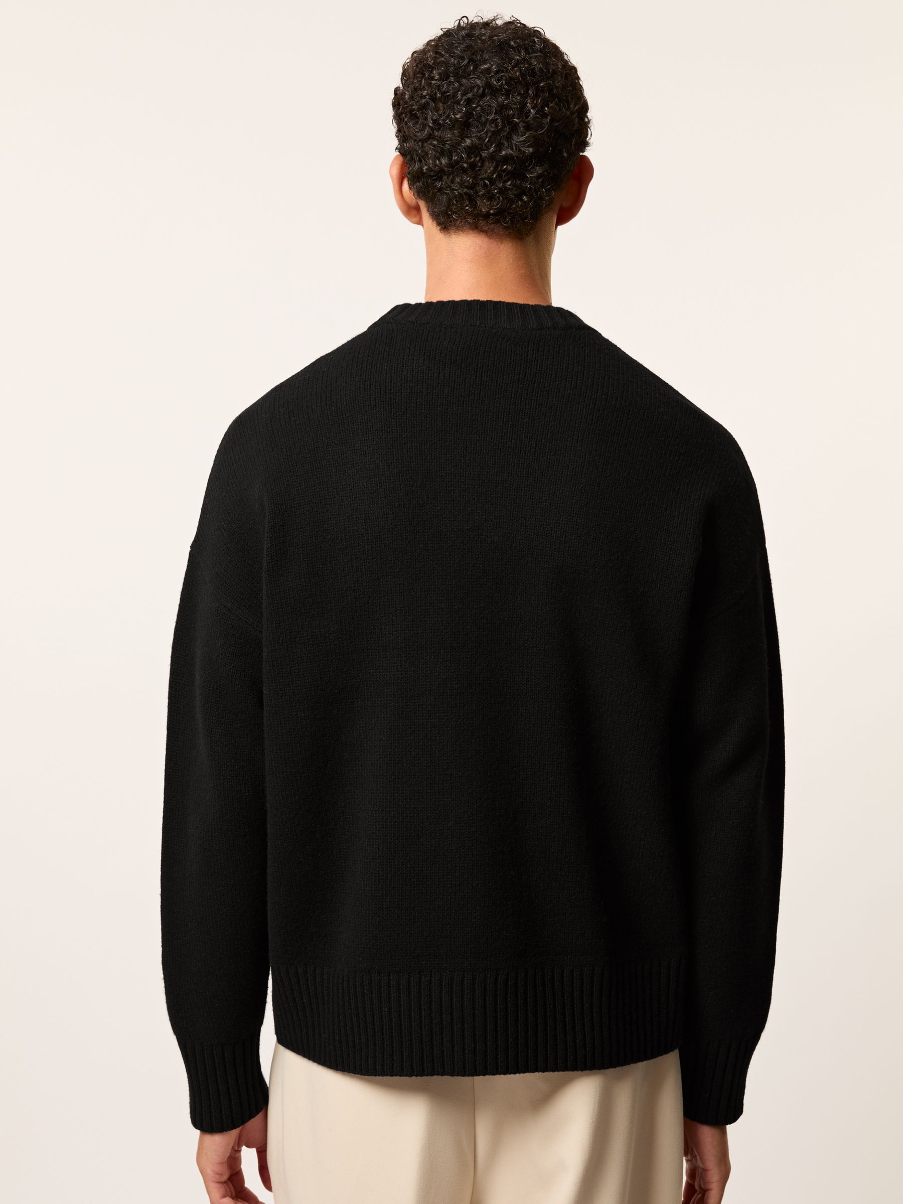 Monogram Embroidered Relaxed Jumper Wool in Black