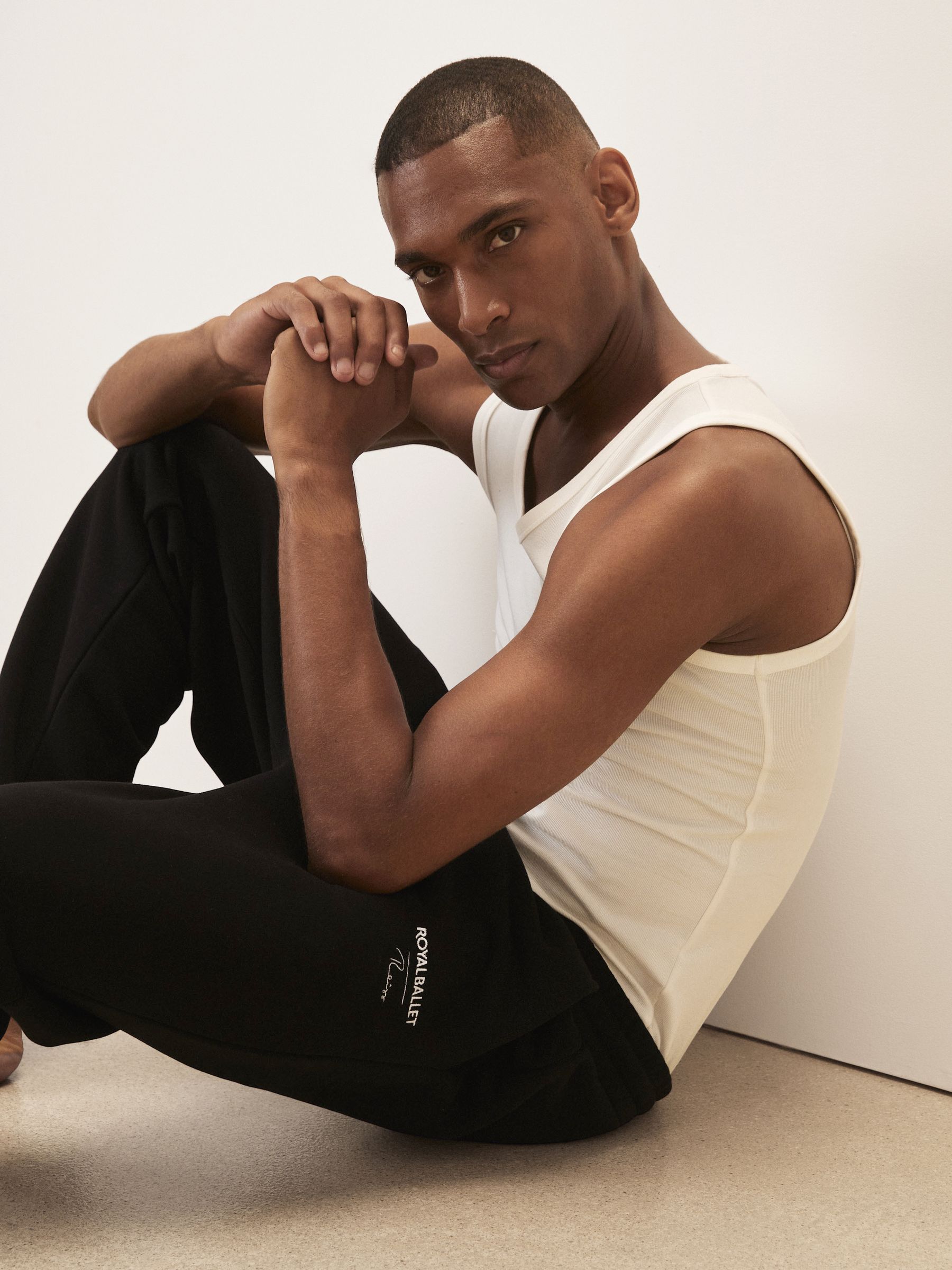 Reiss | Royal Ballet Cuffed Joggers in Grey Melange