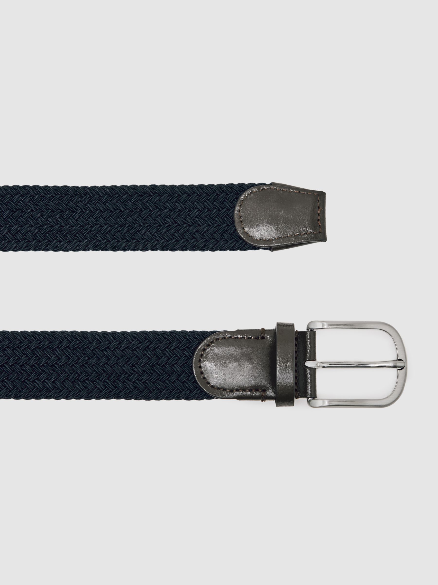 Basket Weave Belt in Navy