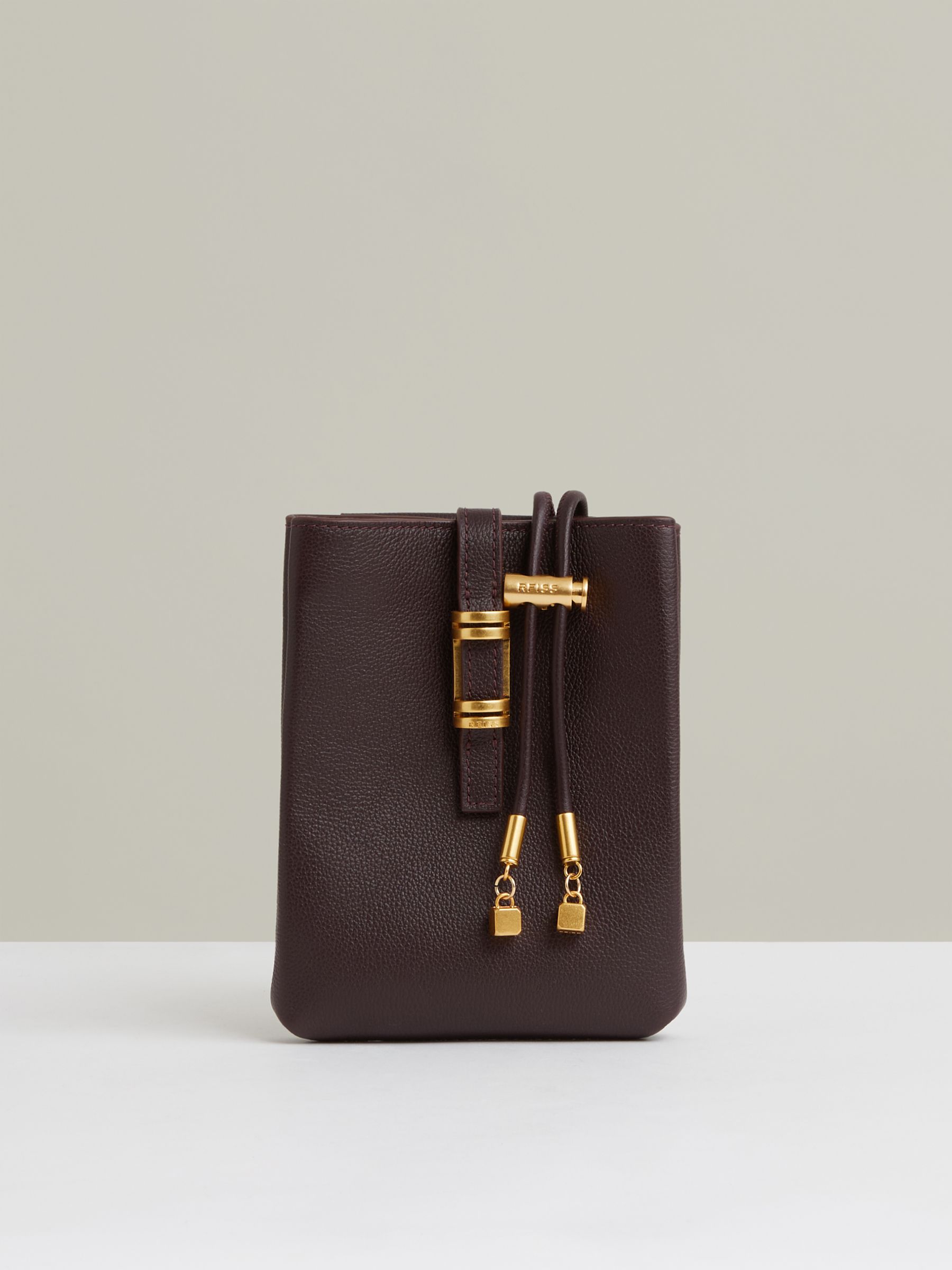 Leather Phone Holder in Oxblood