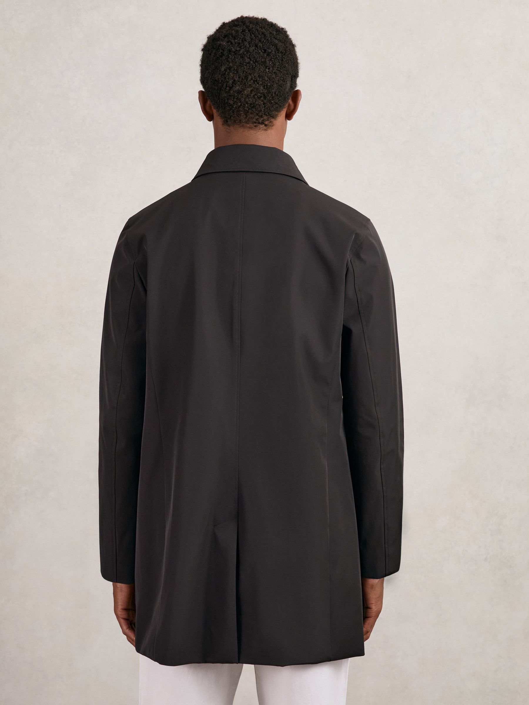 Hybrid Removable Funnel Neck Overcoat in Brown