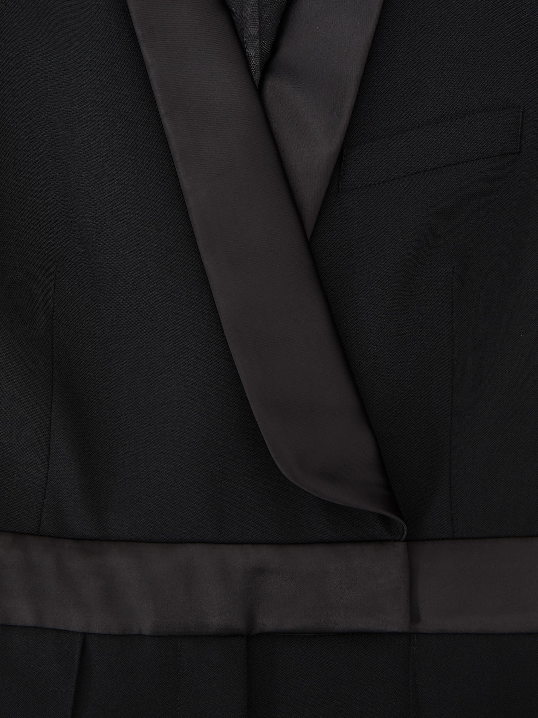 Atelier Wide-Leg Tuxedo Jumpsuit in Black