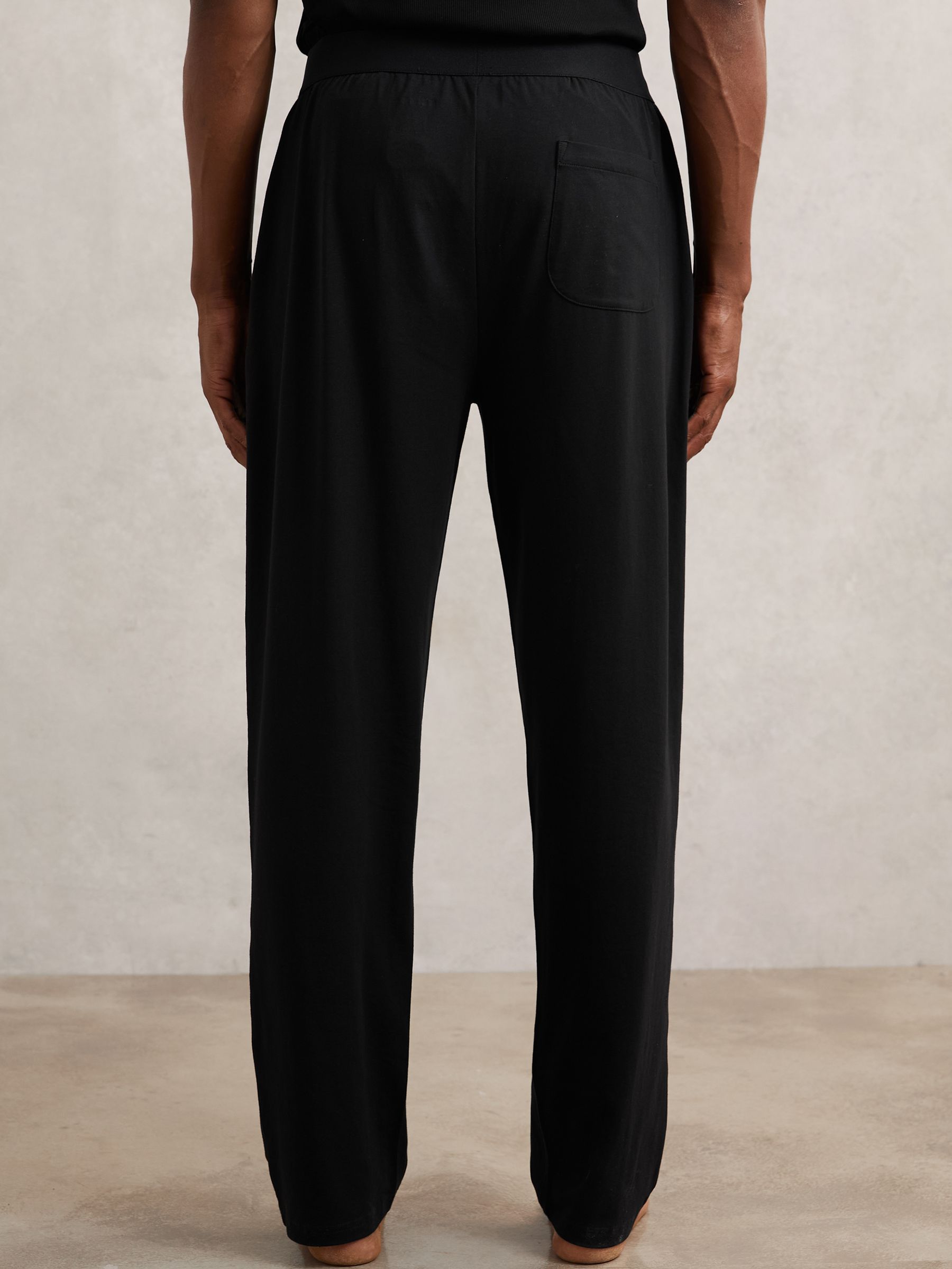 Cotton Jersey Logo-Waistband Joggers with Stretch in Black