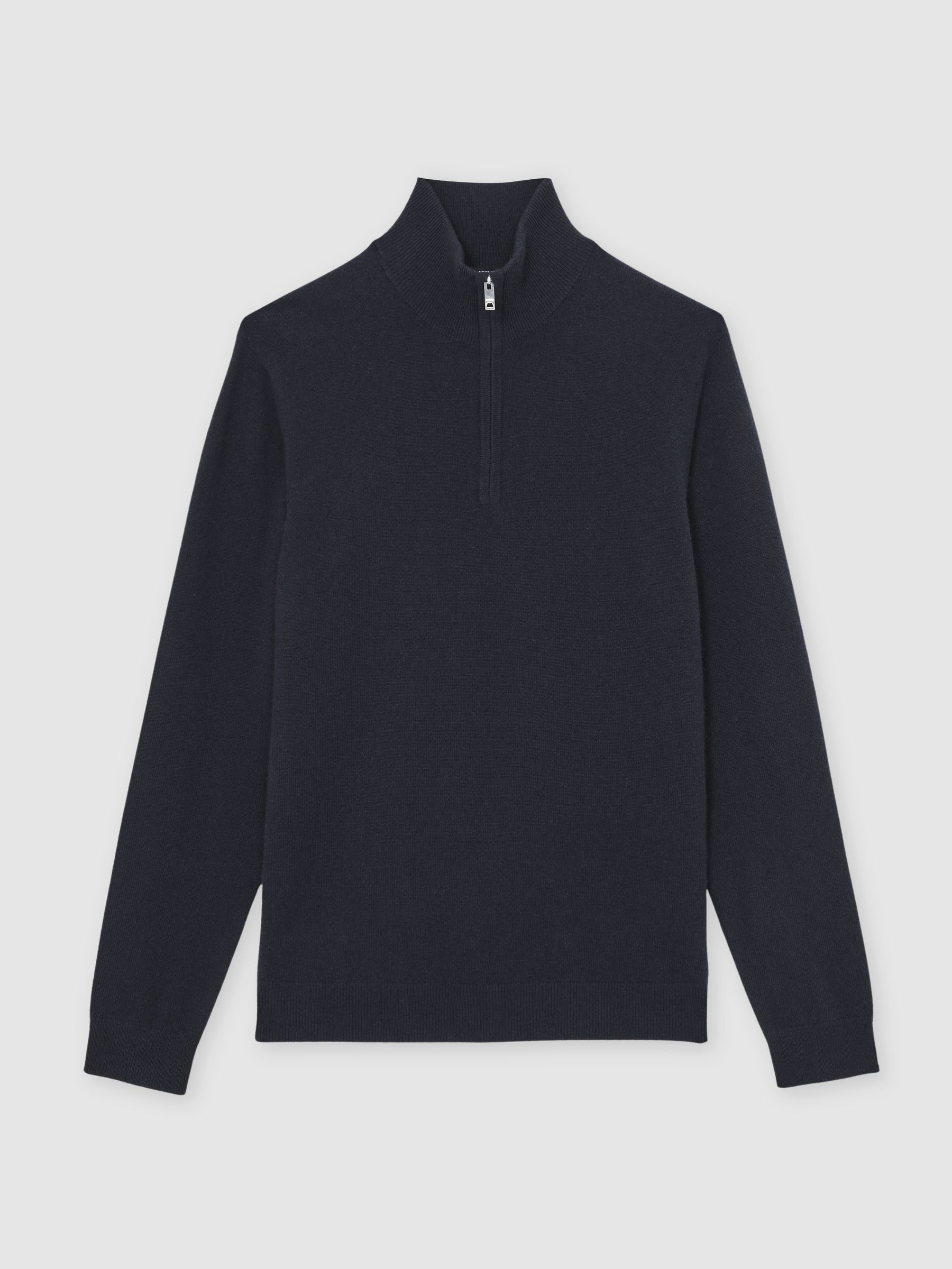 Atelier 100% Cashmere Half-Zip Jumper in Navy
