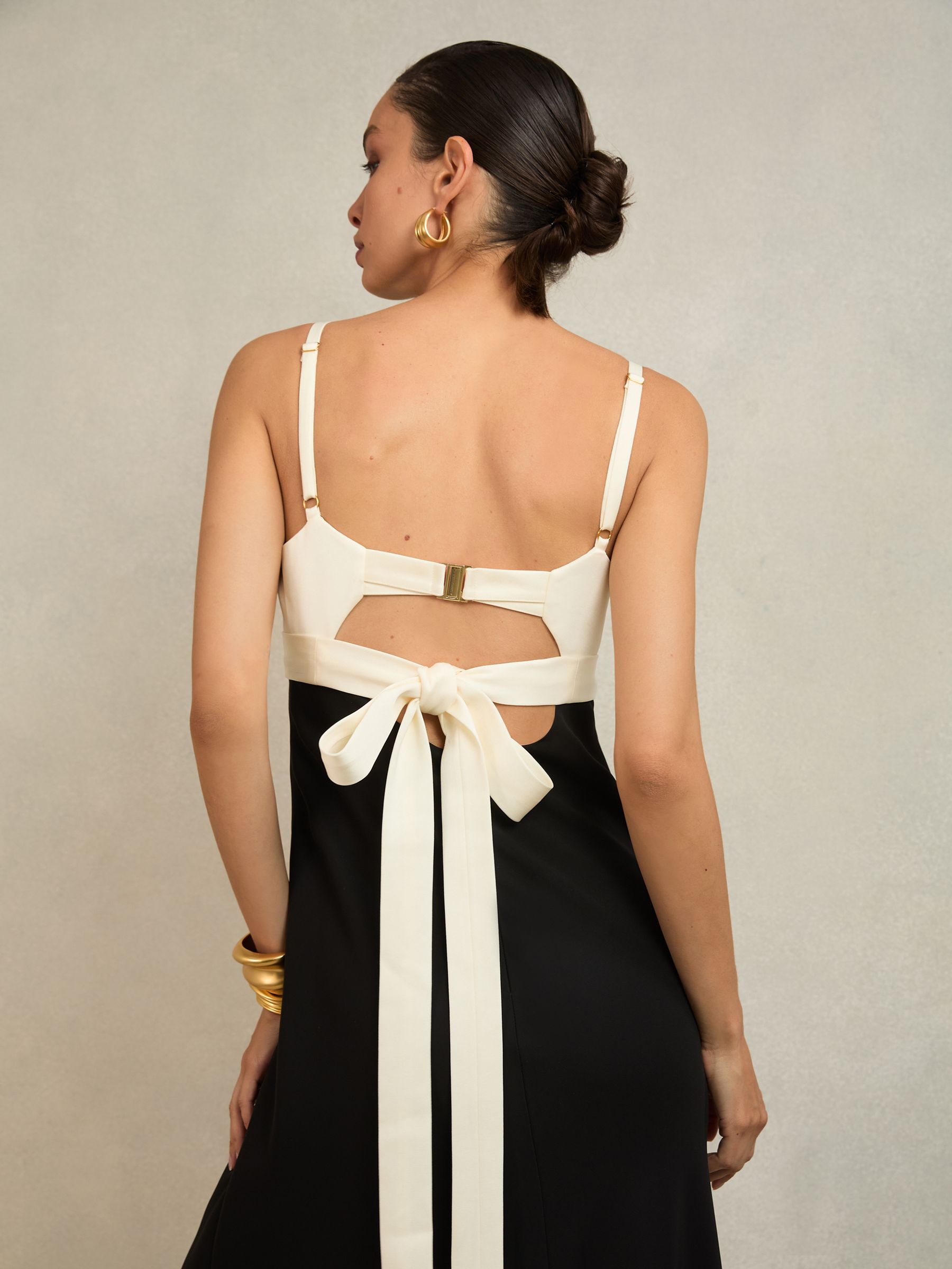 Atelier Colour-Block Maxi Dress in Black