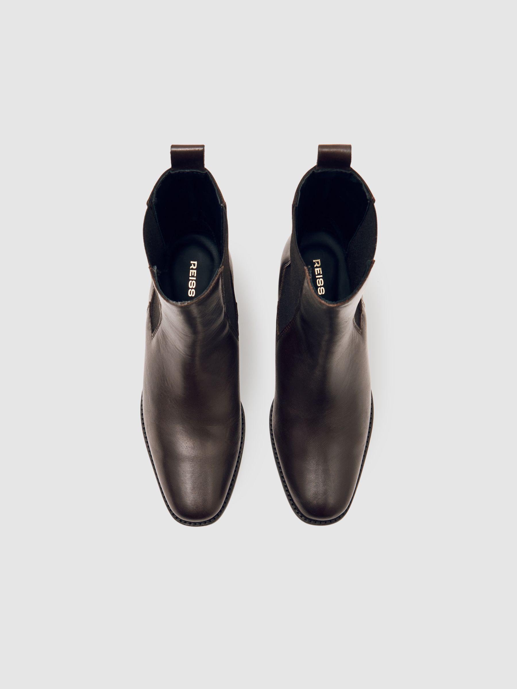 Leather Chelsea Boots in Chocolate Brown