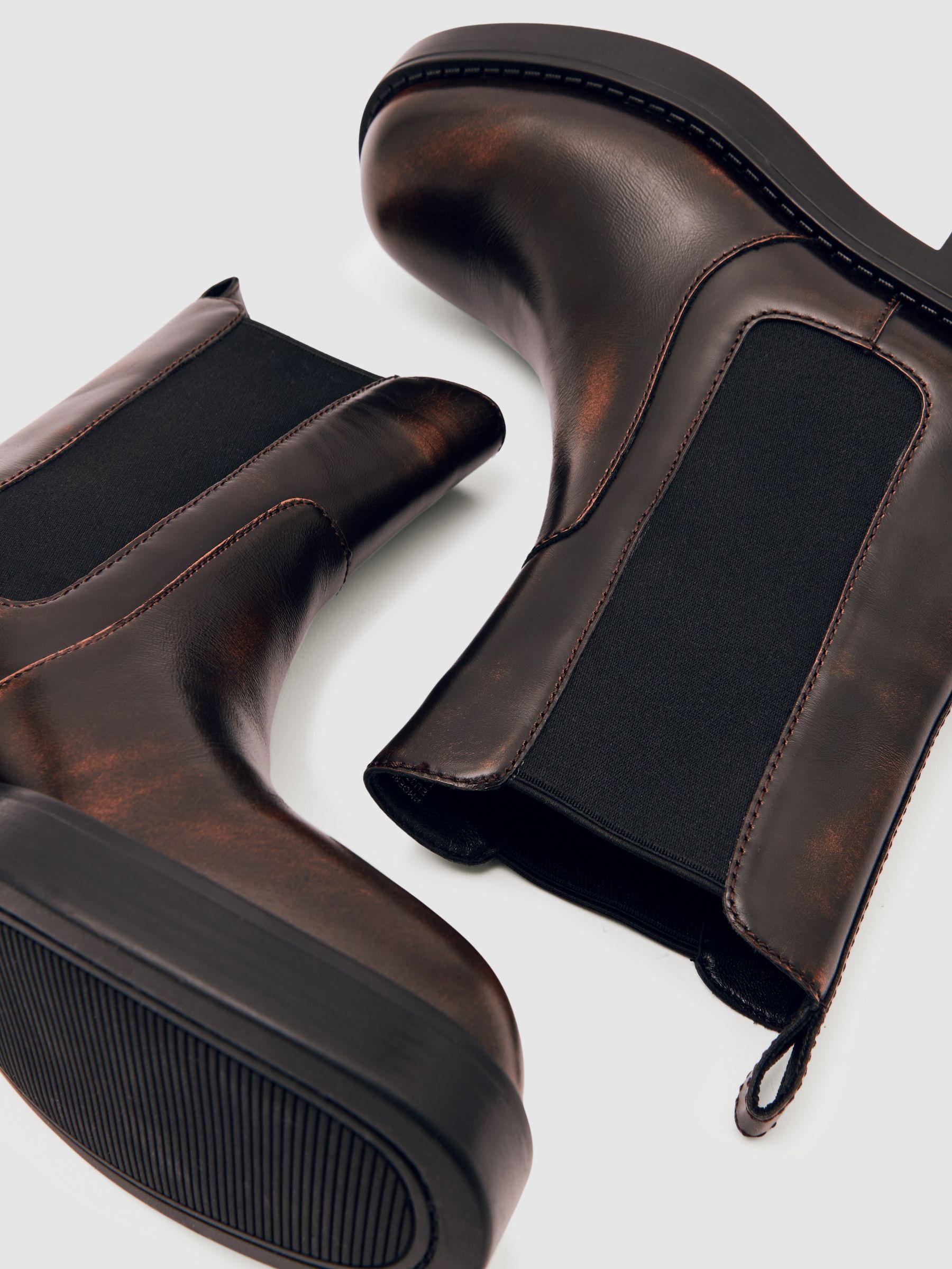Leather Chelsea Boots in Brown