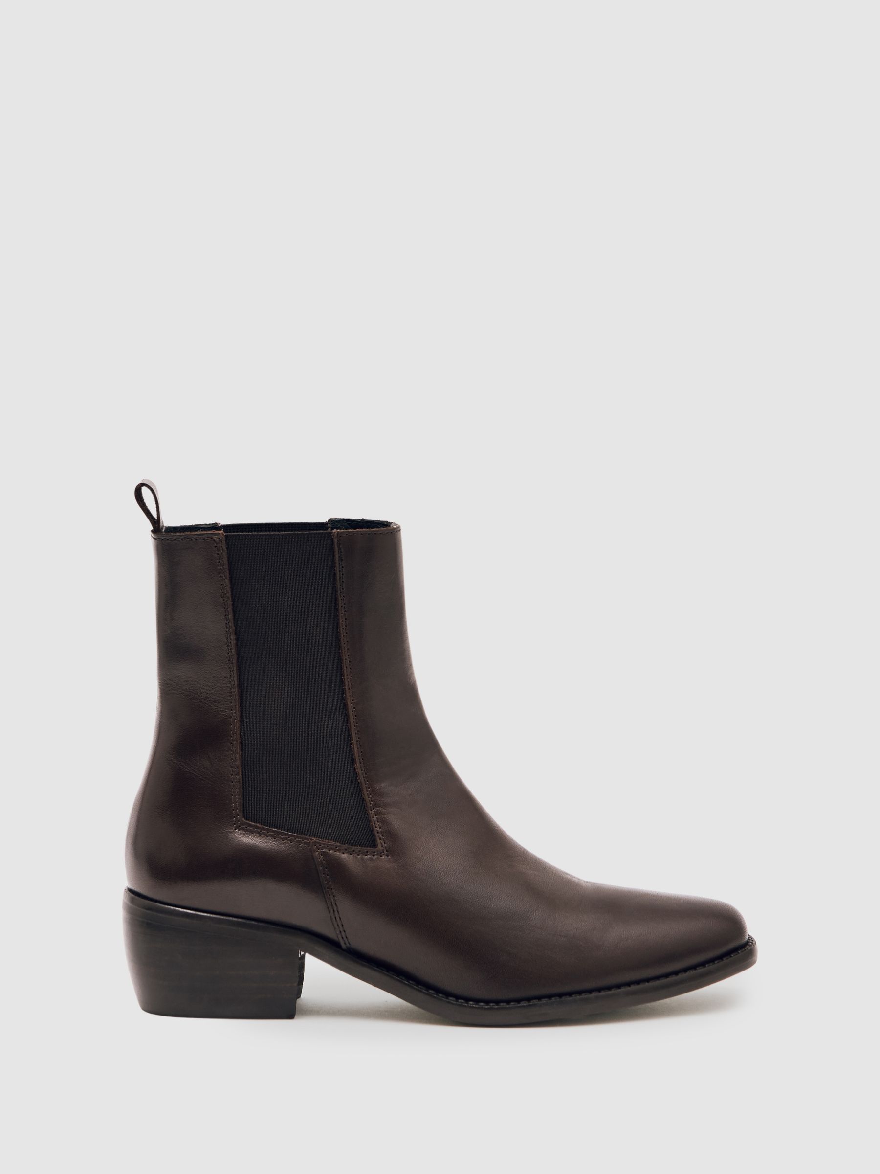 Leather Chelsea Boots in Chocolate Brown