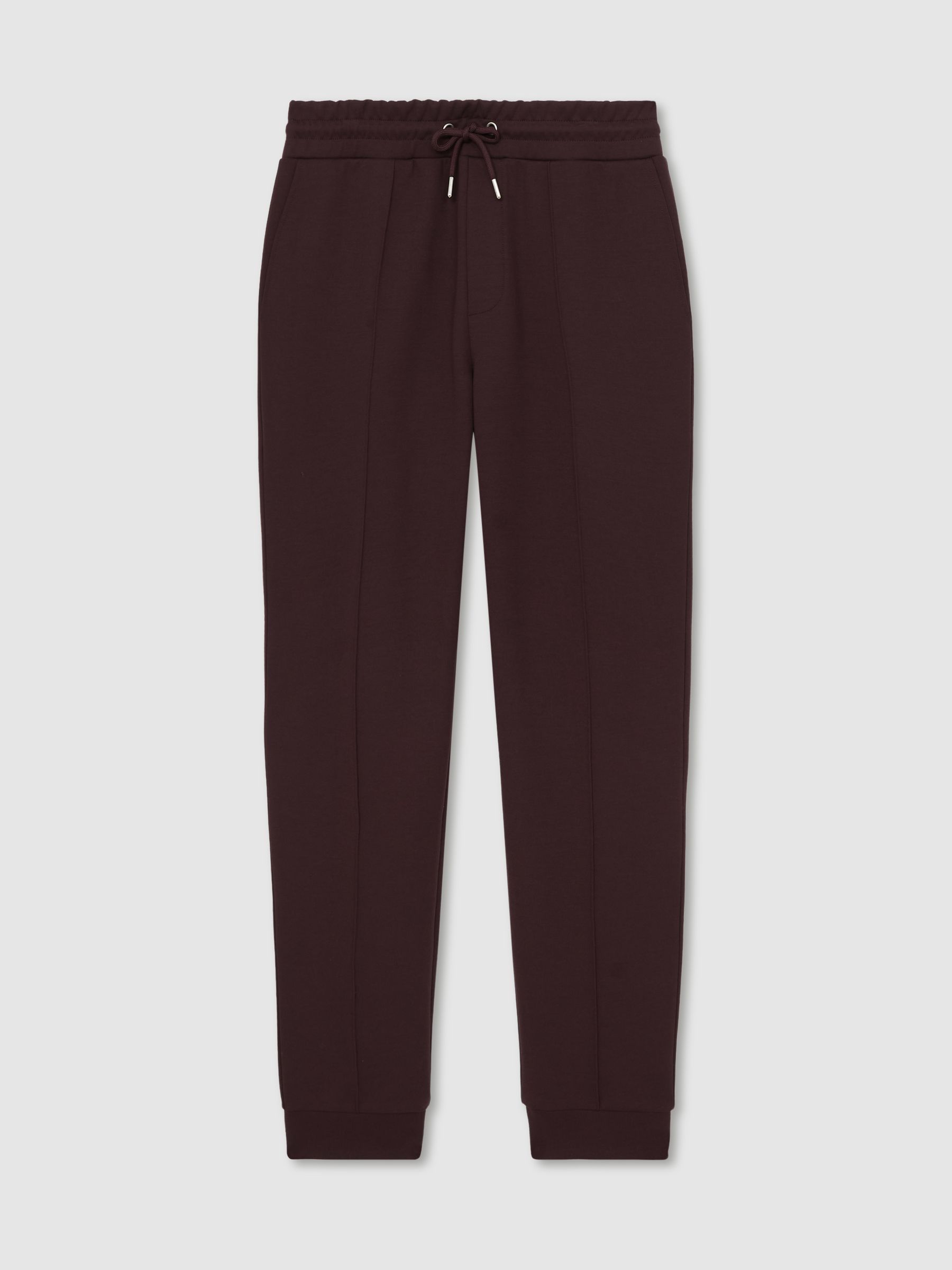 Stretch-Jersey Tailored Joggers in Cherry Red